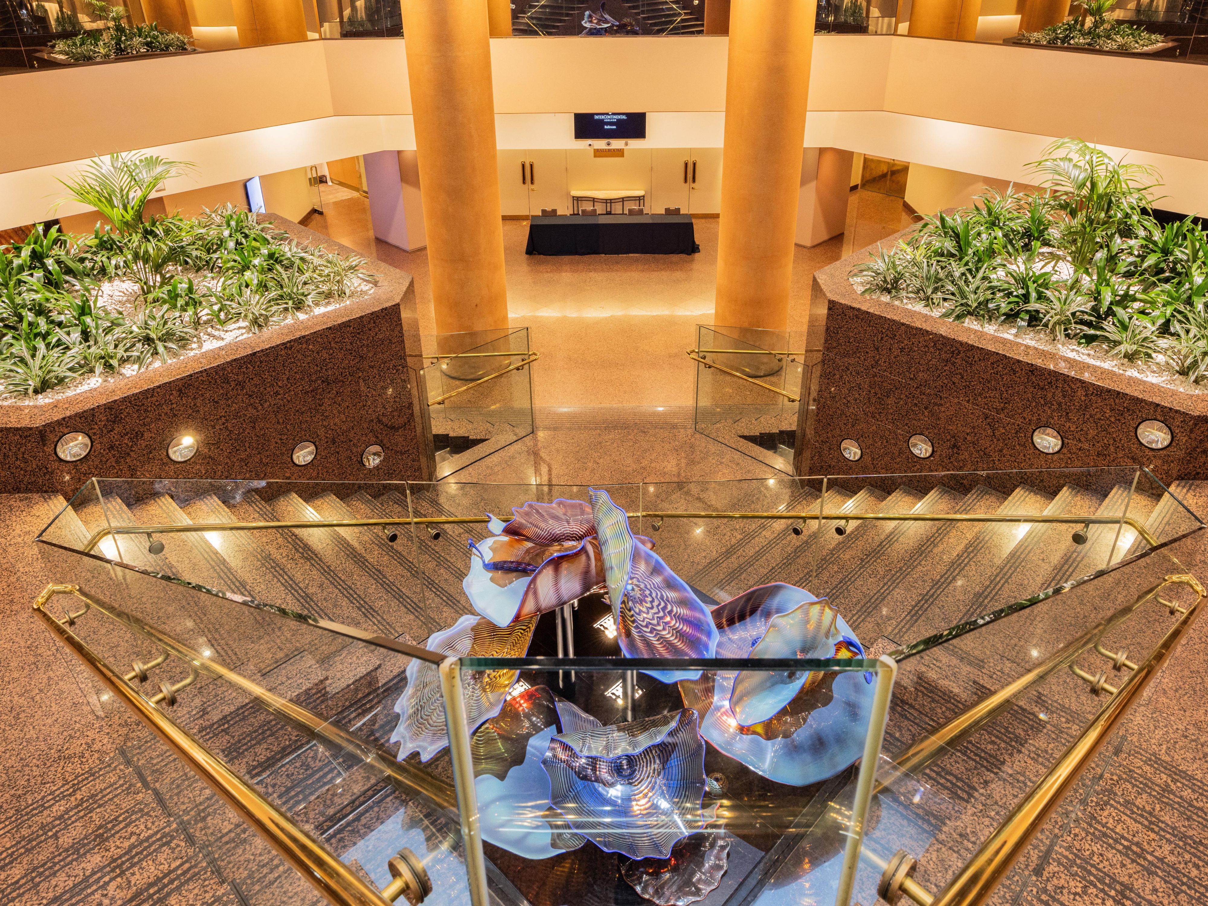 Our prefunction area overlooks the 1988 Chihuly Glass sculpture
