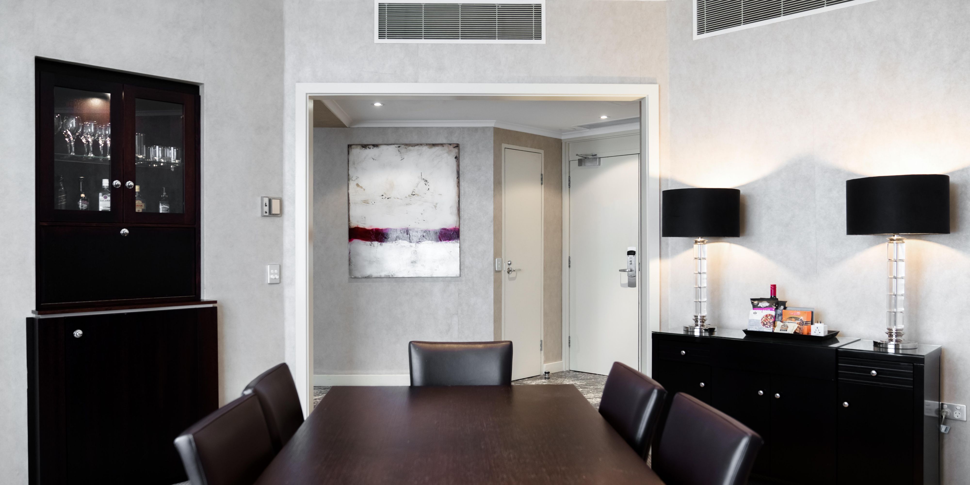 Indulge in the comfort of room service in private dining space 