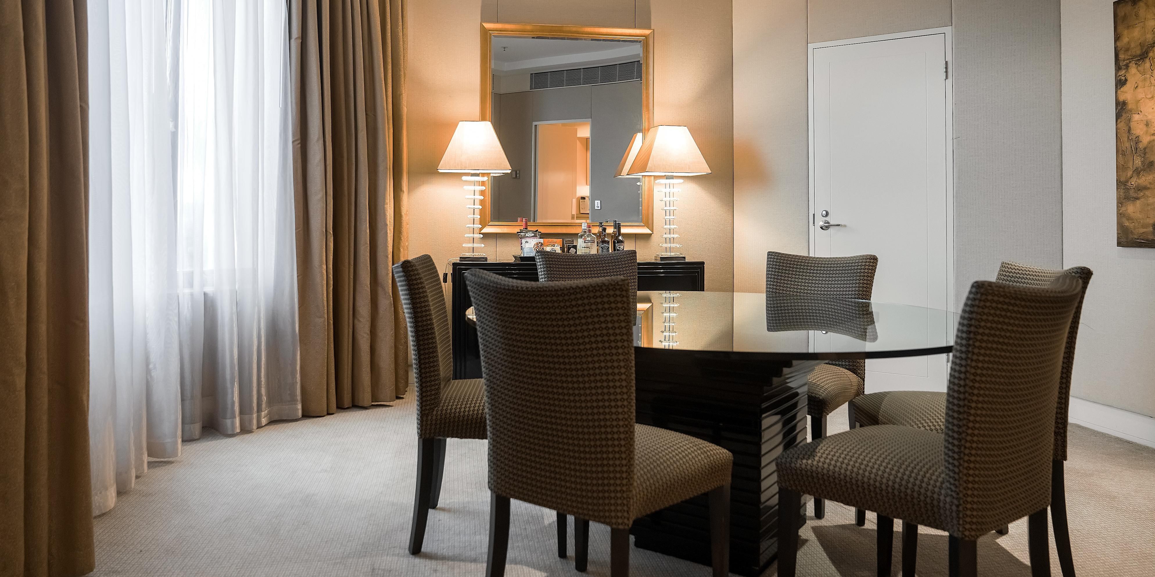 Spacious dedicated dining room in our top-floor Presidential Suite