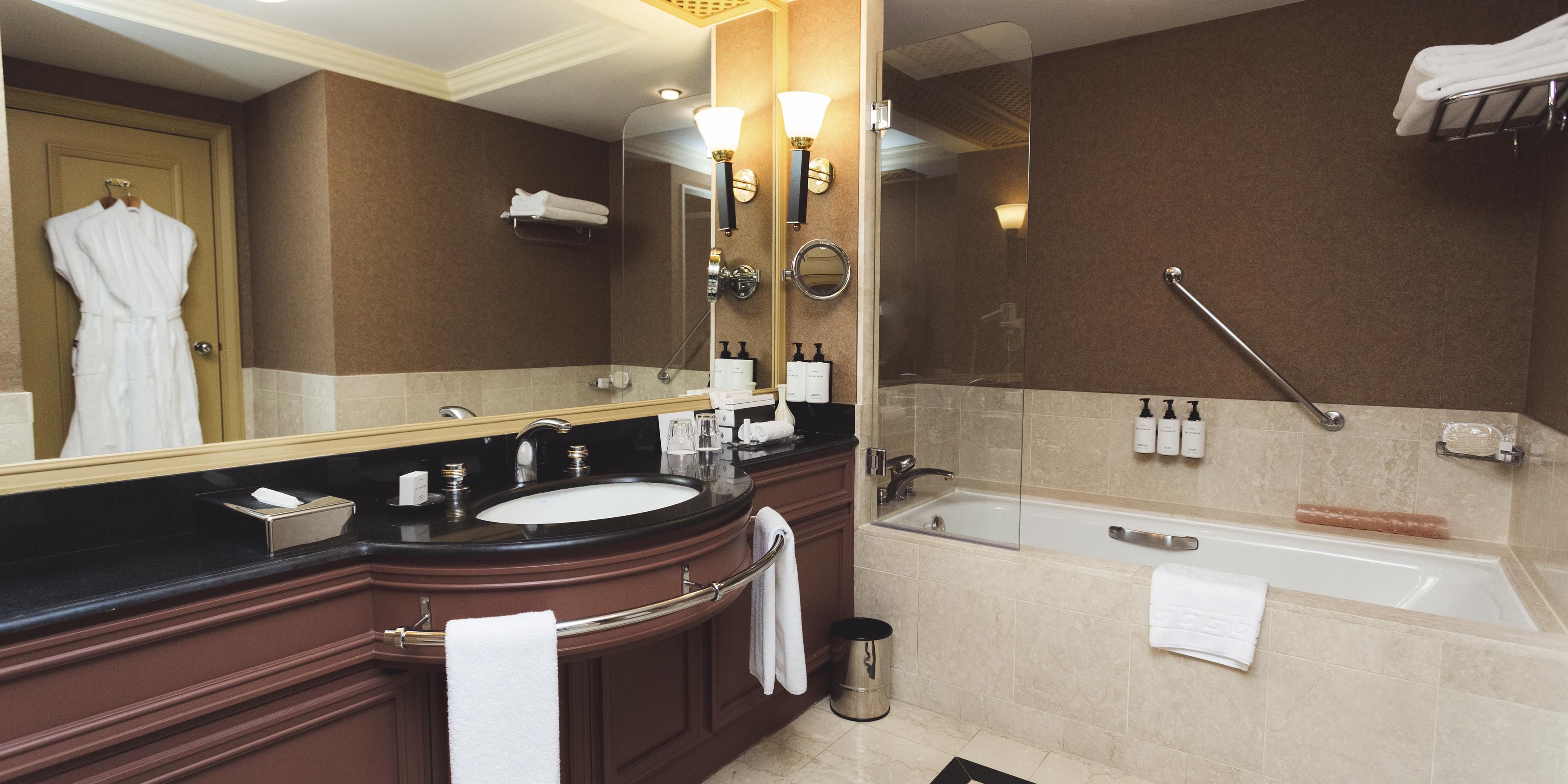 A sophisticated bathroom for a seamless stay