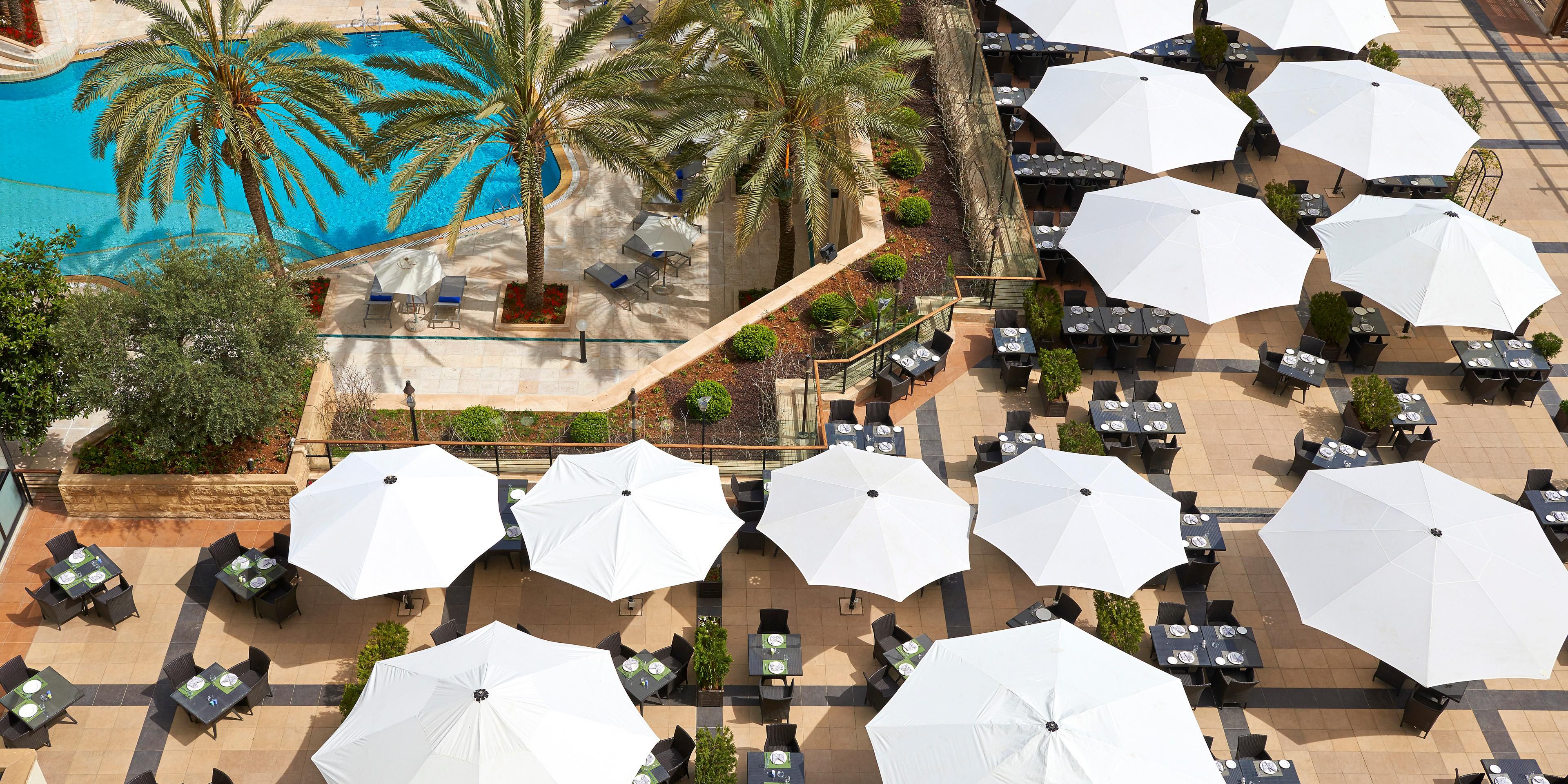 Amman's Largest Terrace!
Four different cuisines, Bourj Al Hamam, Cinco De Mayo, Soba Sushi Bar & Indu. And a new addition to our family, Lounge 63! With the sounds of our resident DJ & live entertainment setting an ambience to take you from day to night.