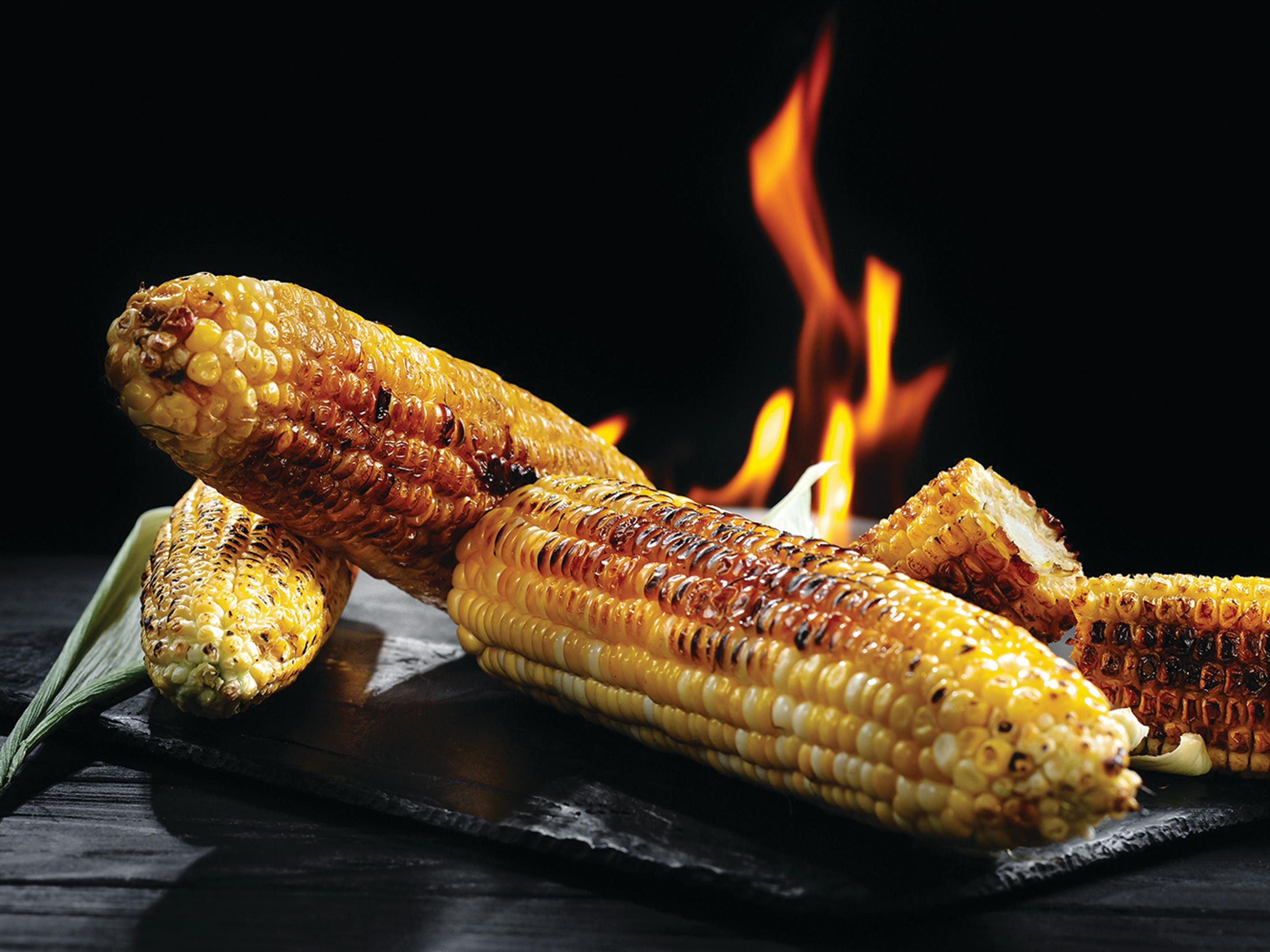 Flamed Corn Cob at Cinco De Mayo