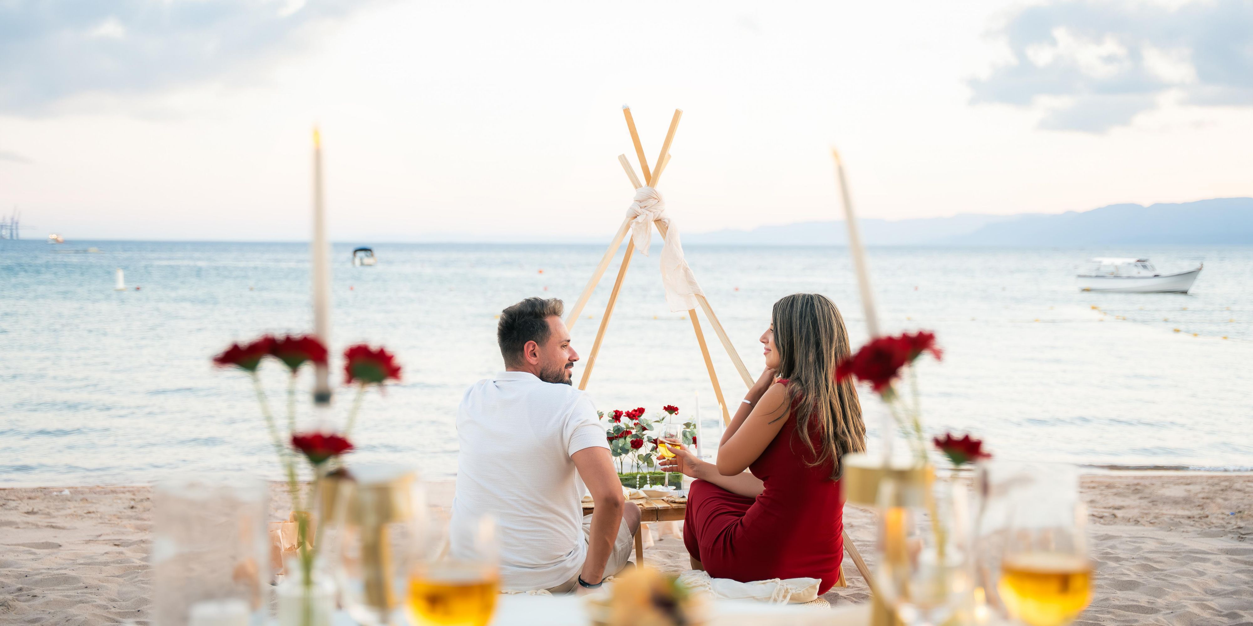 An incredible proposal set against the serene beauty of the Red Sea beach. With the sound of the waves, the glow of sunset and a touch of magic in the air, every detail came together for a moment that defines romance and perfection. A memory to cherish forever. Forever starts here.
