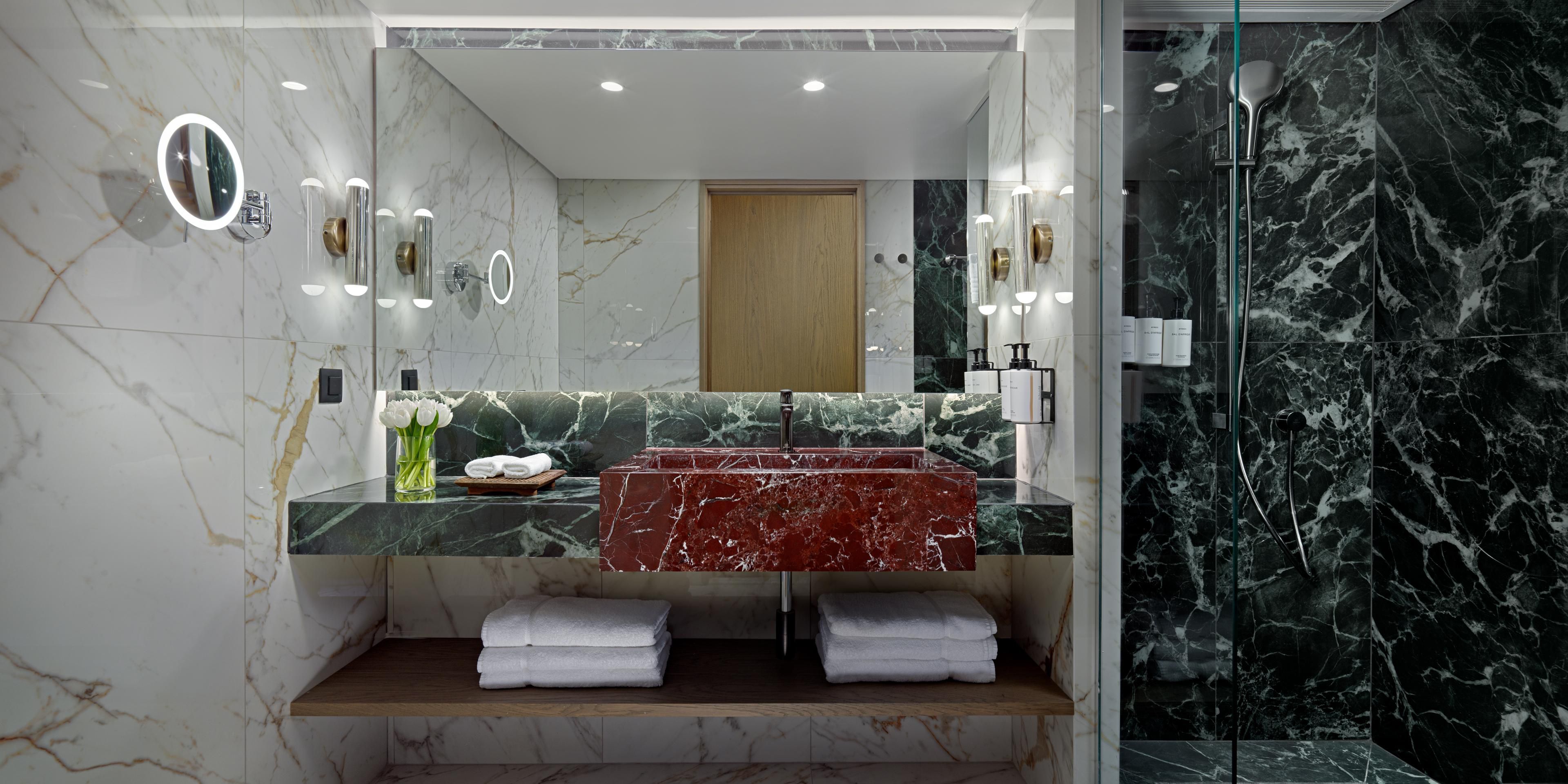 Indulge in sleek, contemporary bathroom design