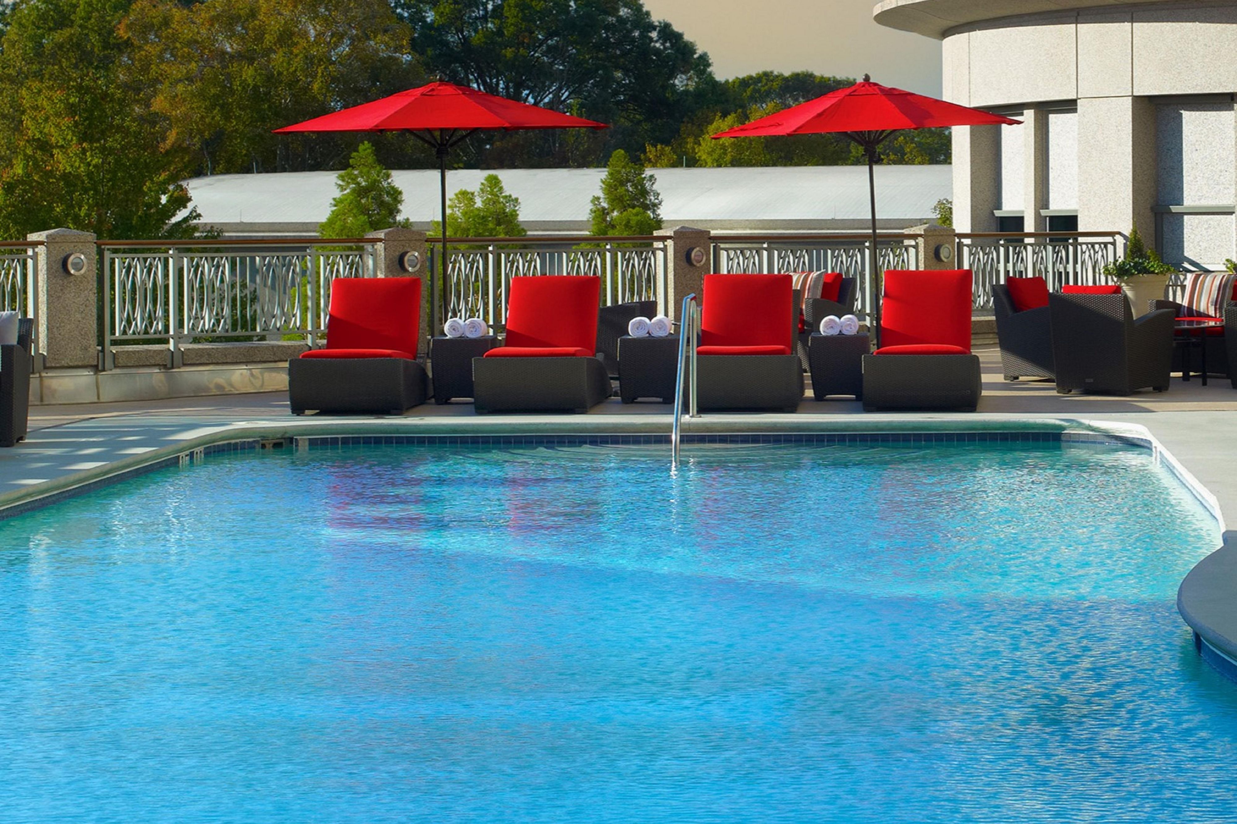 Intercontinental outdoor pool in the daylight. 
