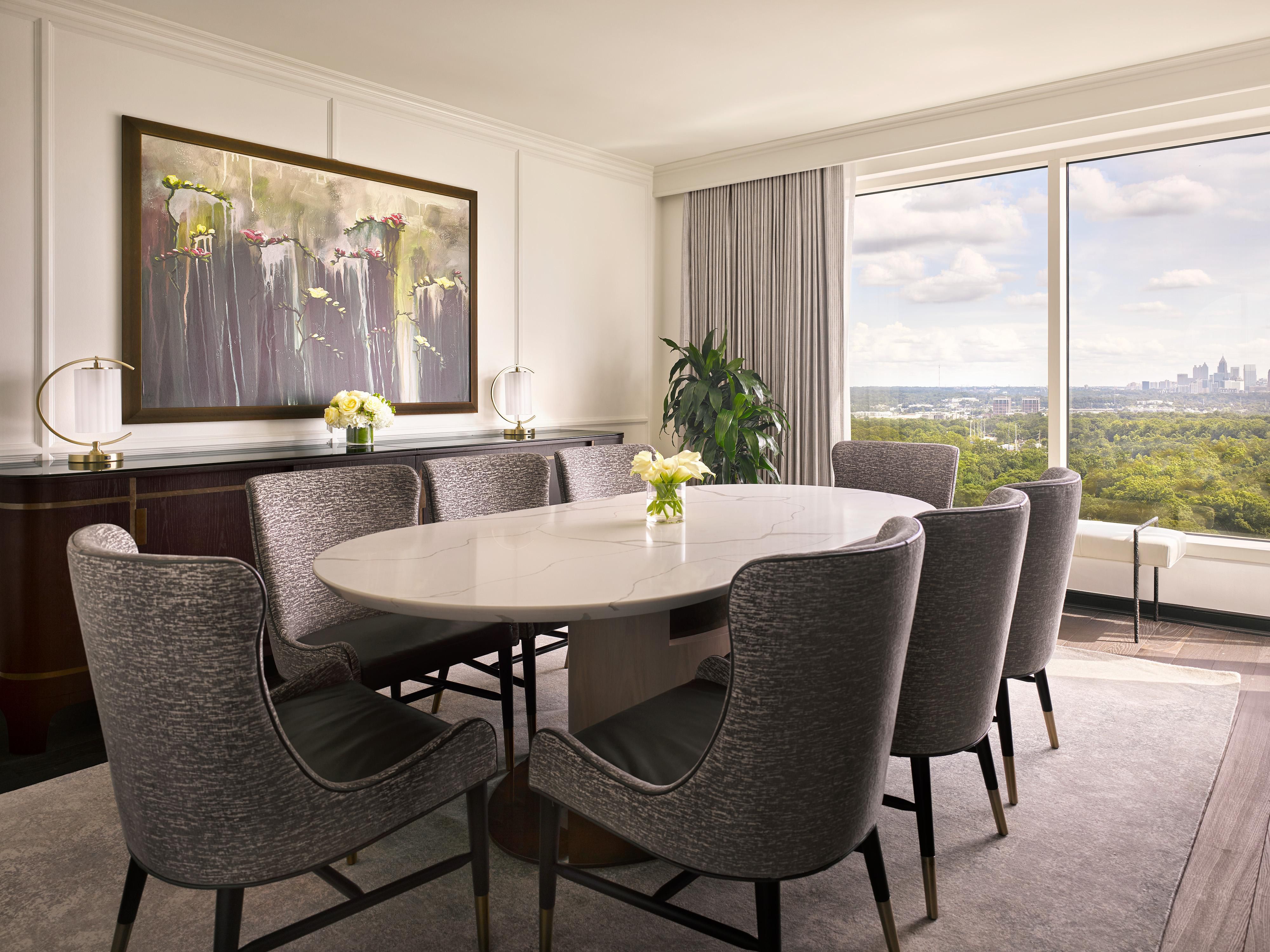 Grand Suite Dining Area with City Views.