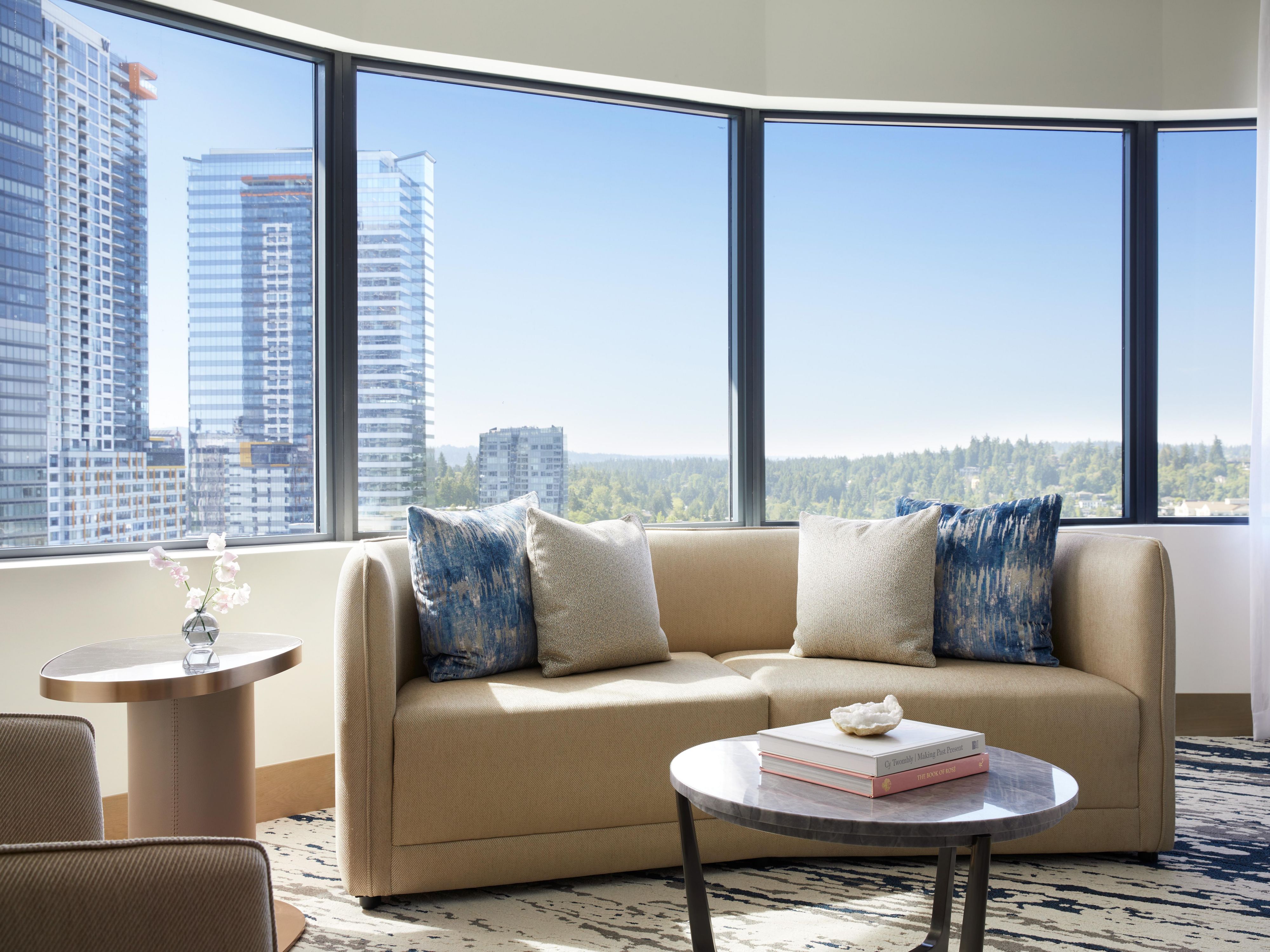 Unbeatable corner views from our luxury hotel near Seattle.
