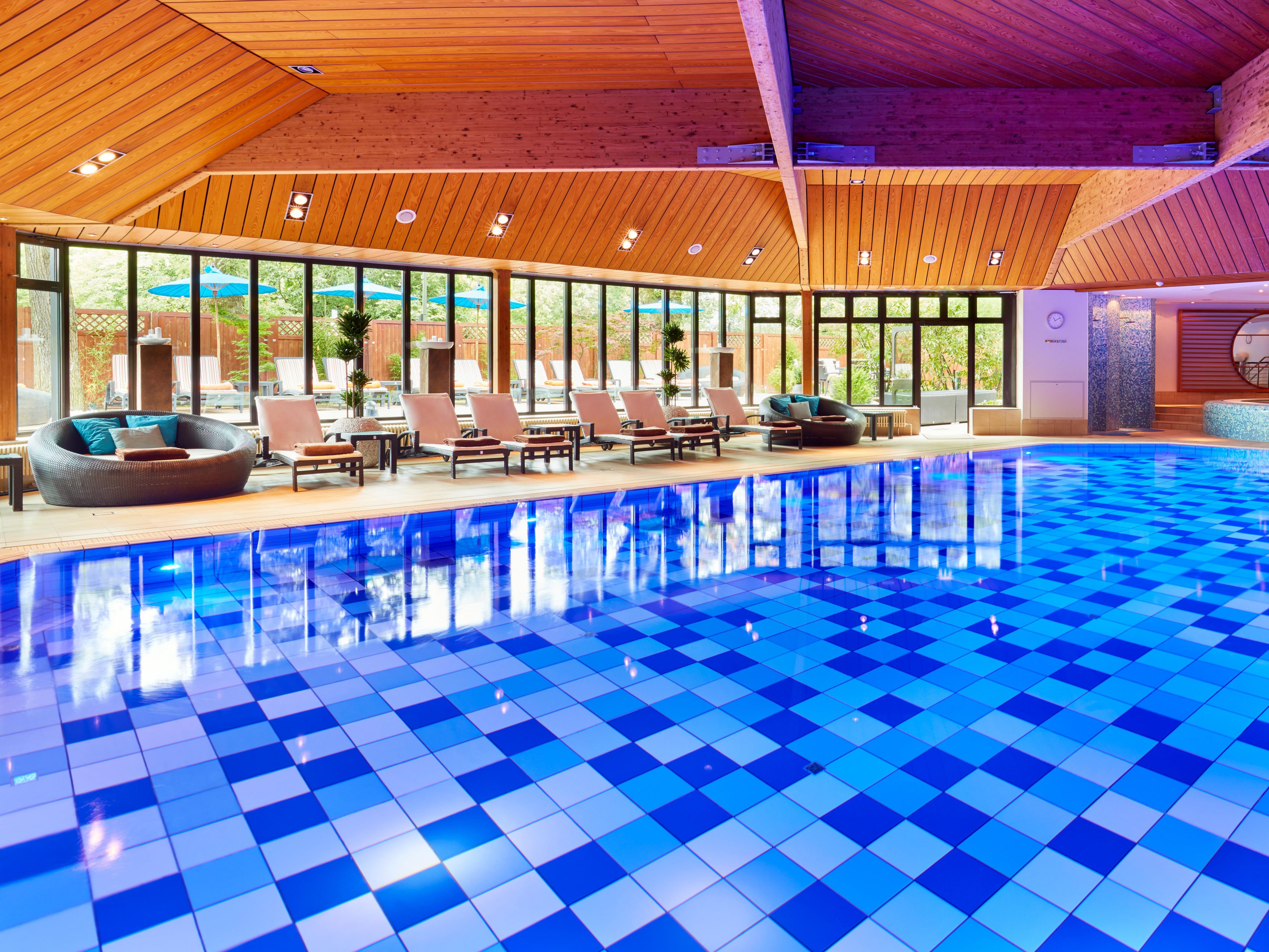 The indoor pool offers a tranquil escape in the heart of the city 