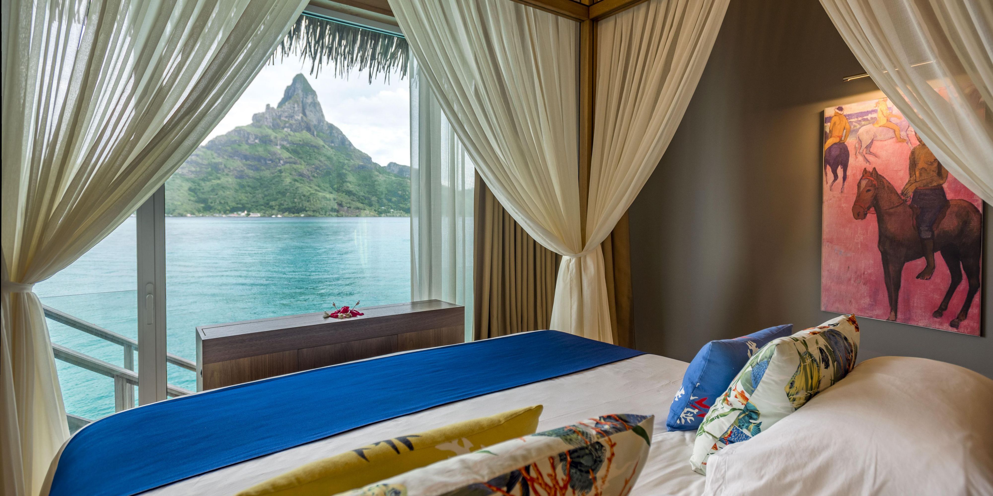 Wake up to a view of Mount Otemanu in our Villa Teremoana 