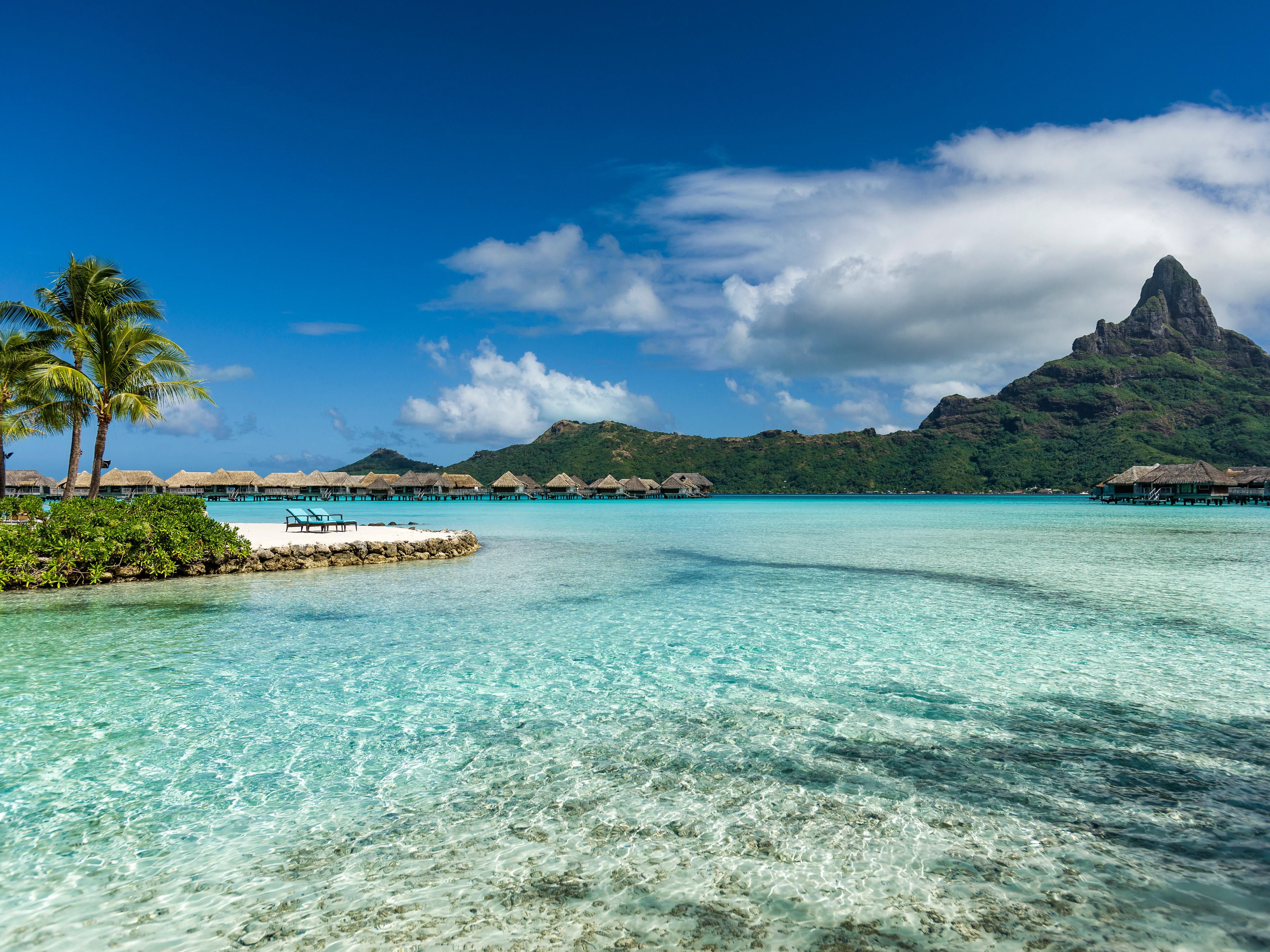 Enjoy pristine waters and views on the majestic Mt Otemanu