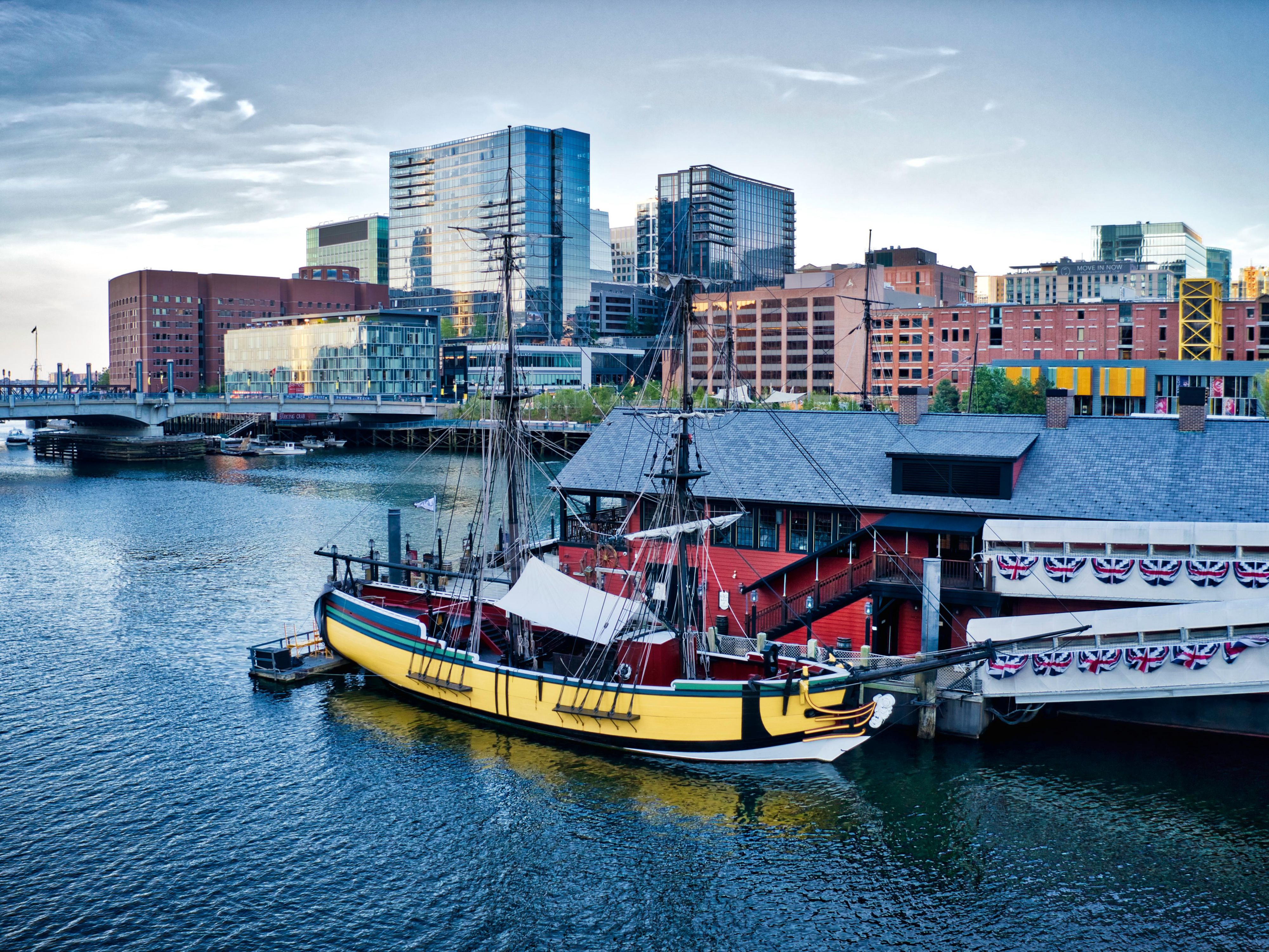 Boston waterfront with Tea Party Museum