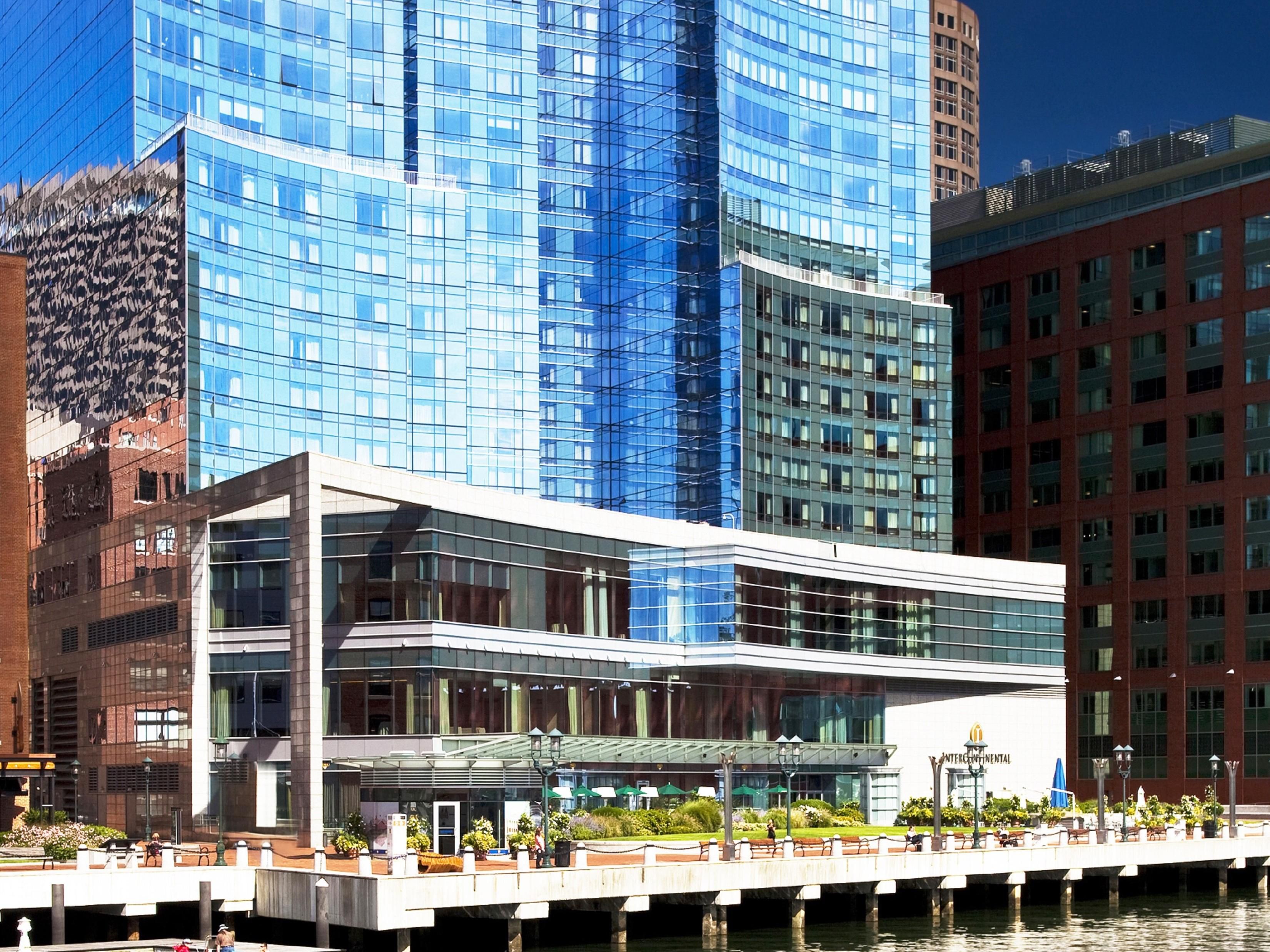 Waterfront view of InterContinental Boston downtown hotel
