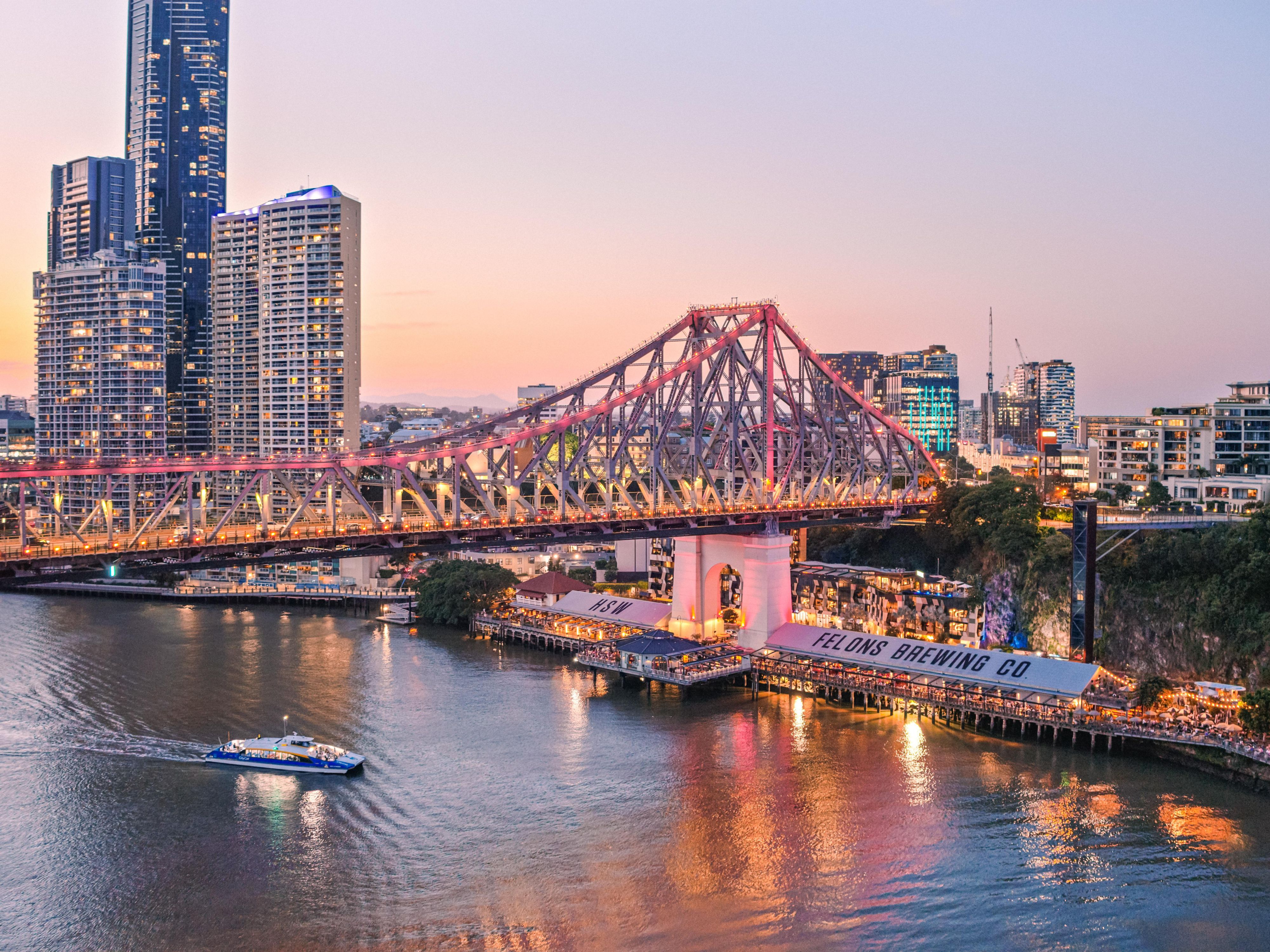 Explore Brisbane’s iconic Howard Smith Wharves by the river