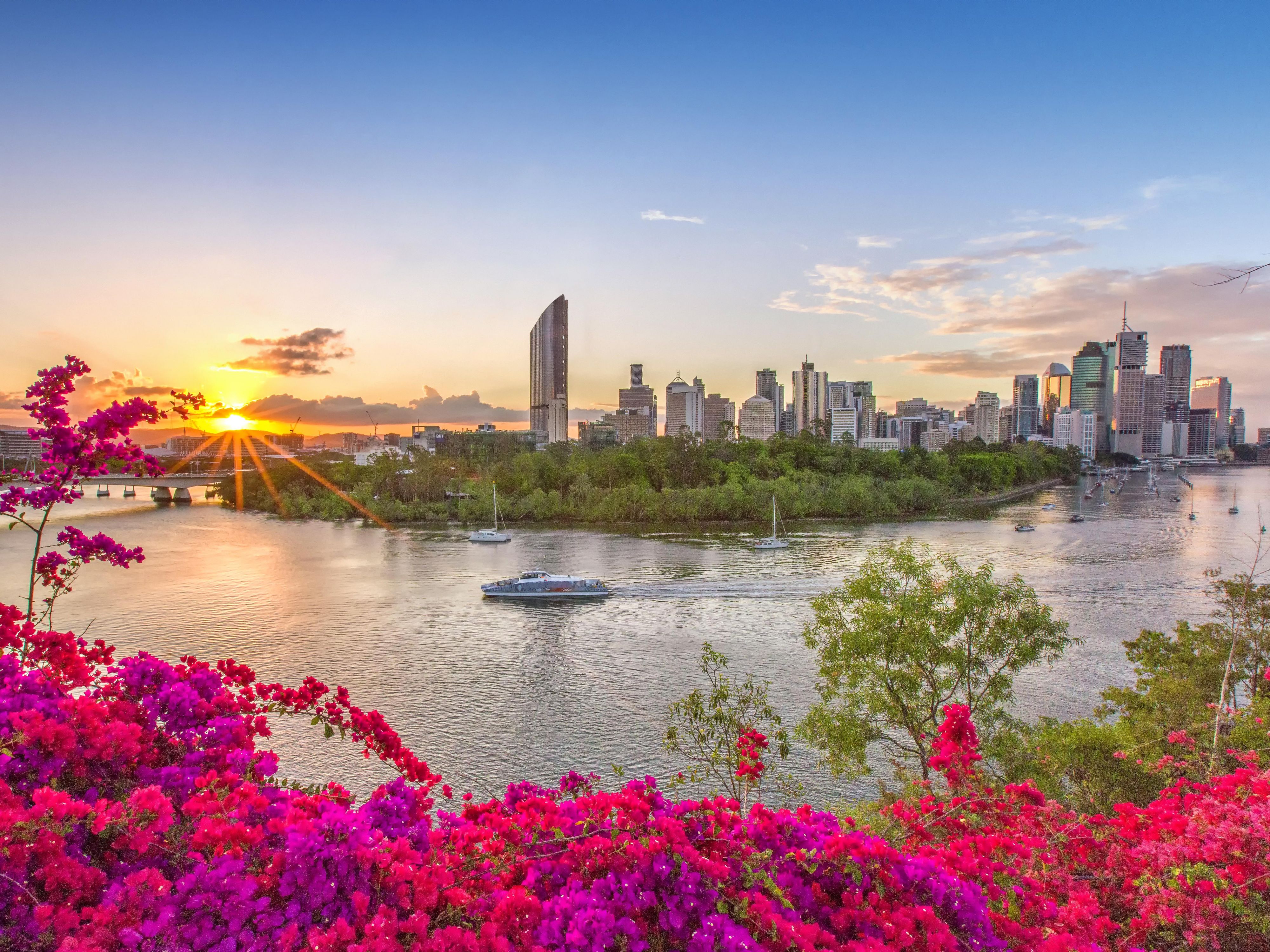 Stunning Brisbane skyline views from Kangaroo Point