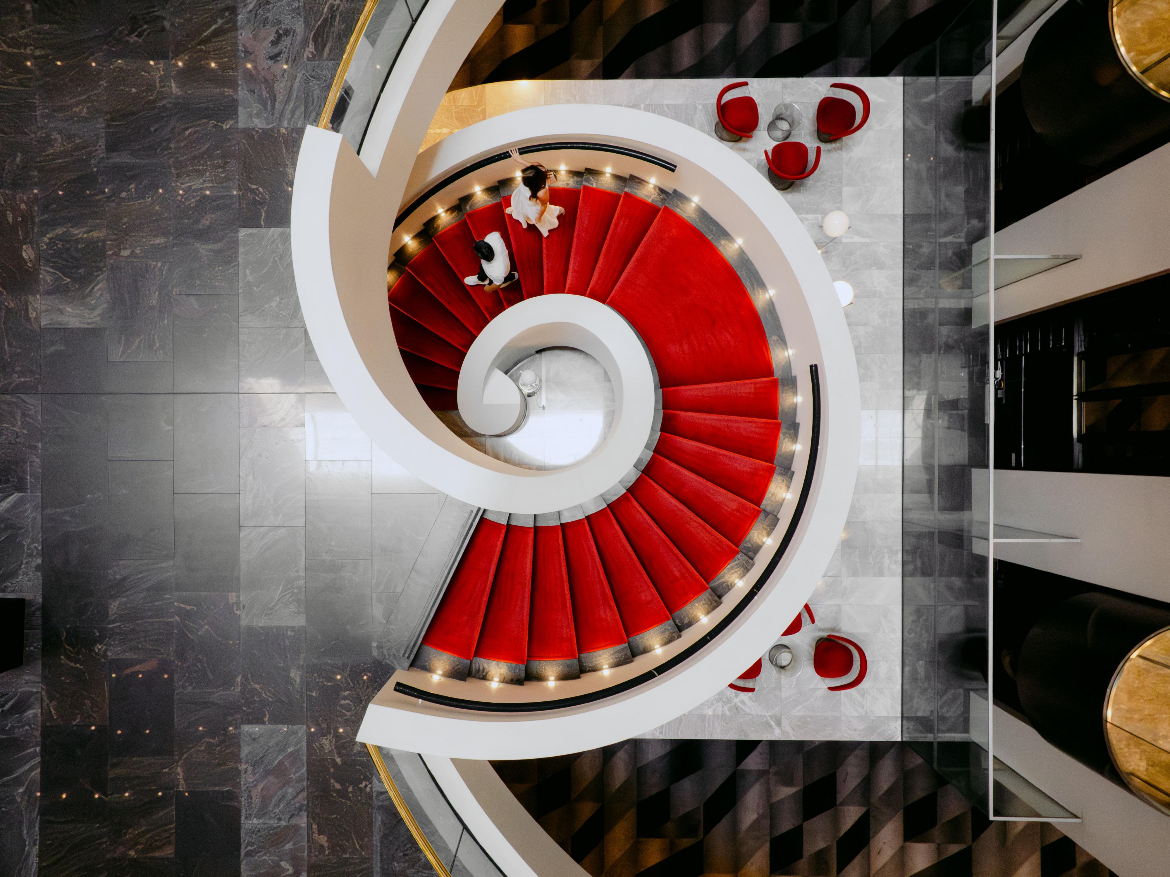 Grand staircase from lobby leading to Conference facilities