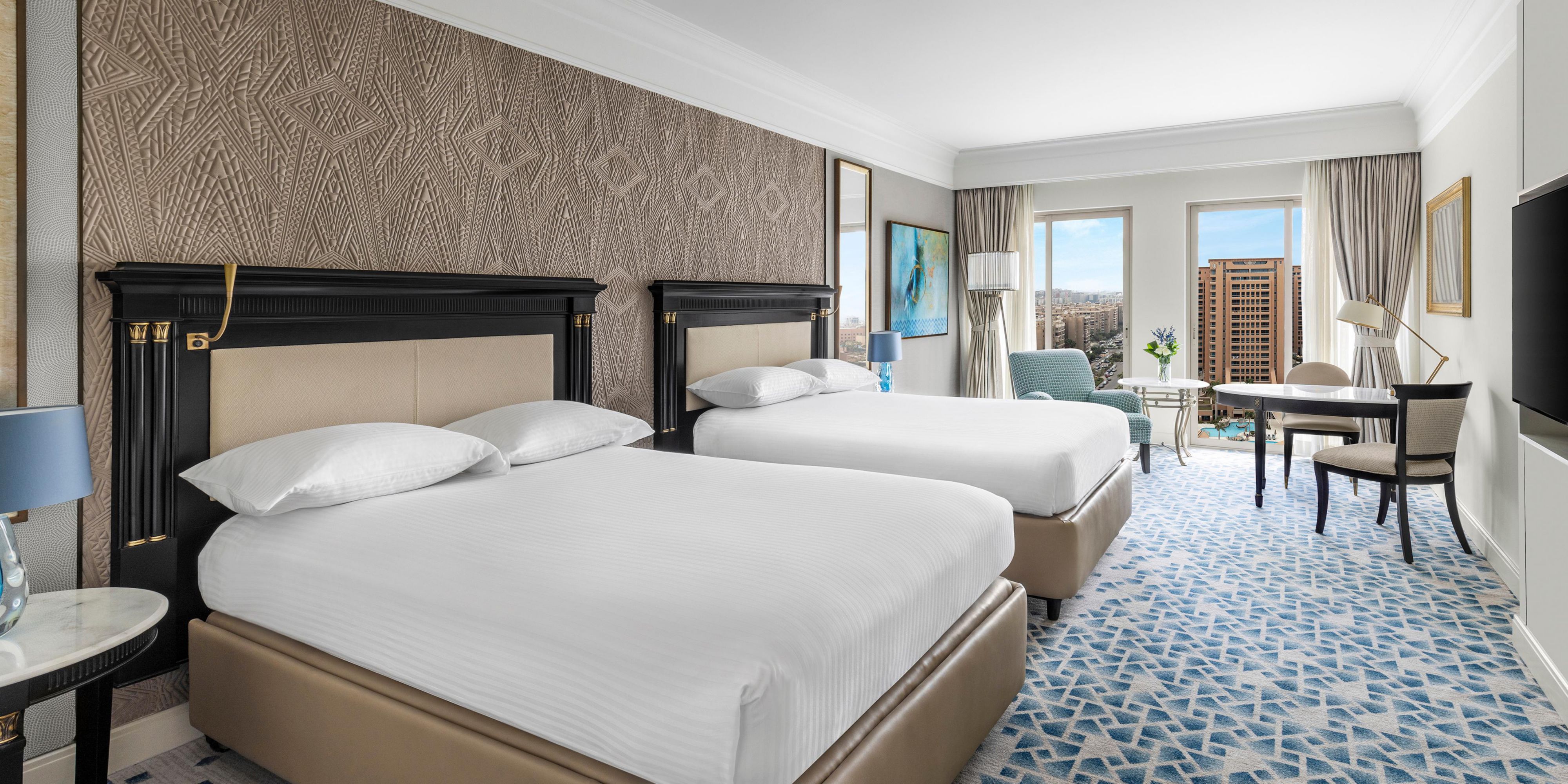 Newly renovated rooms are infused with elements of Ancient Egypt