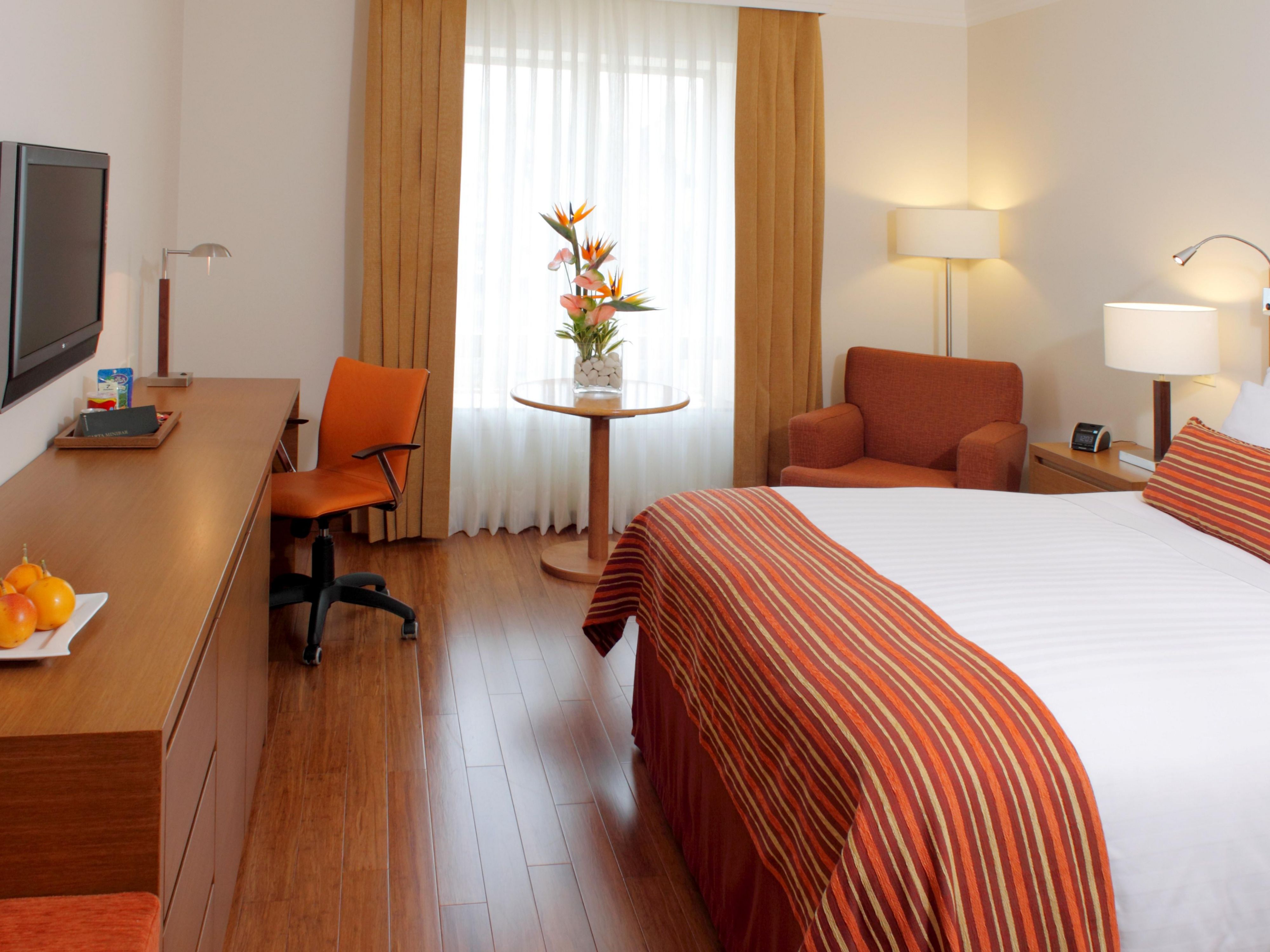 Unwind in your room while you watch your favorite TV show.
