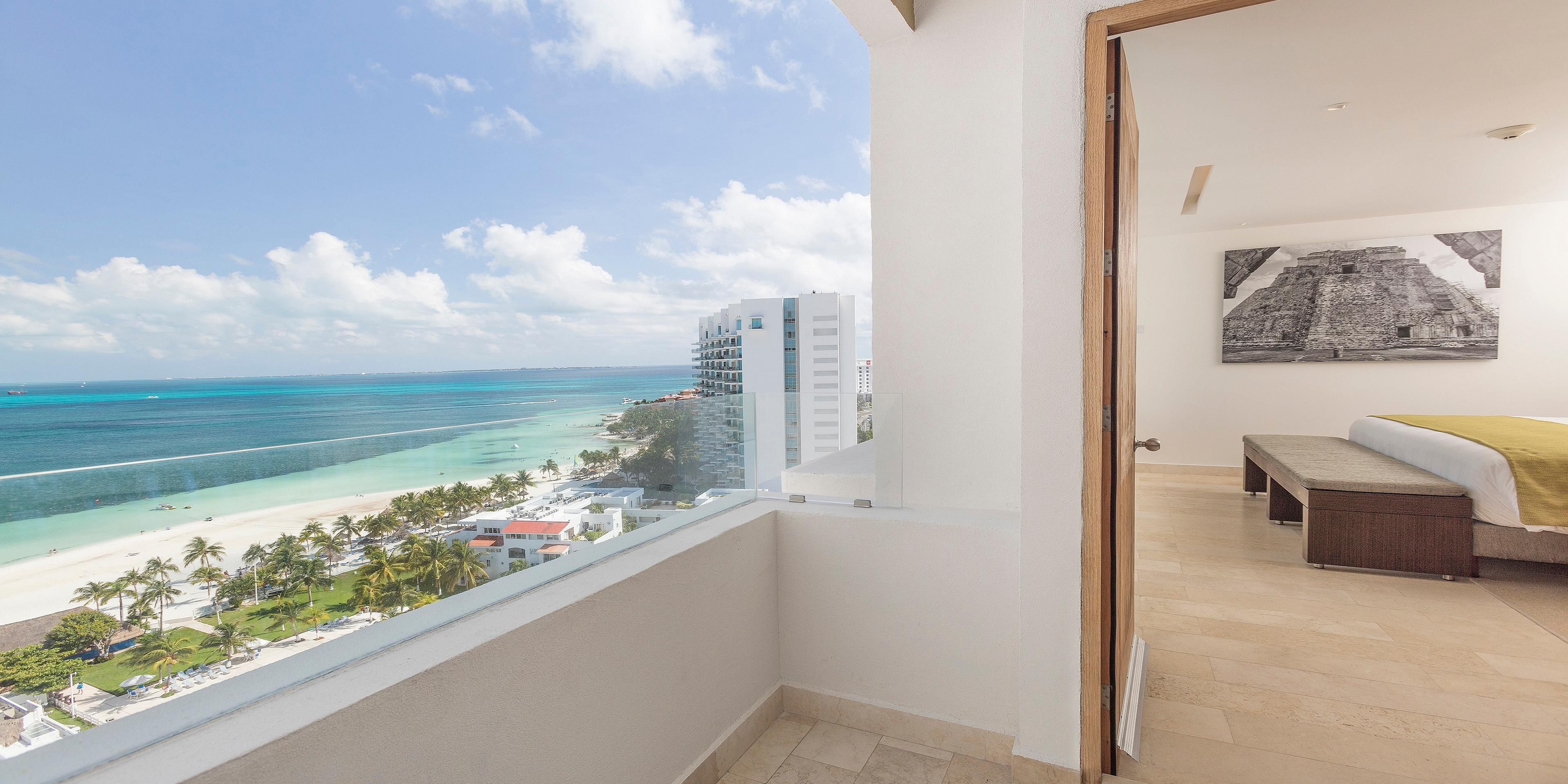 Book a terrace ocean view room for a view of the Caribbean Sea.
