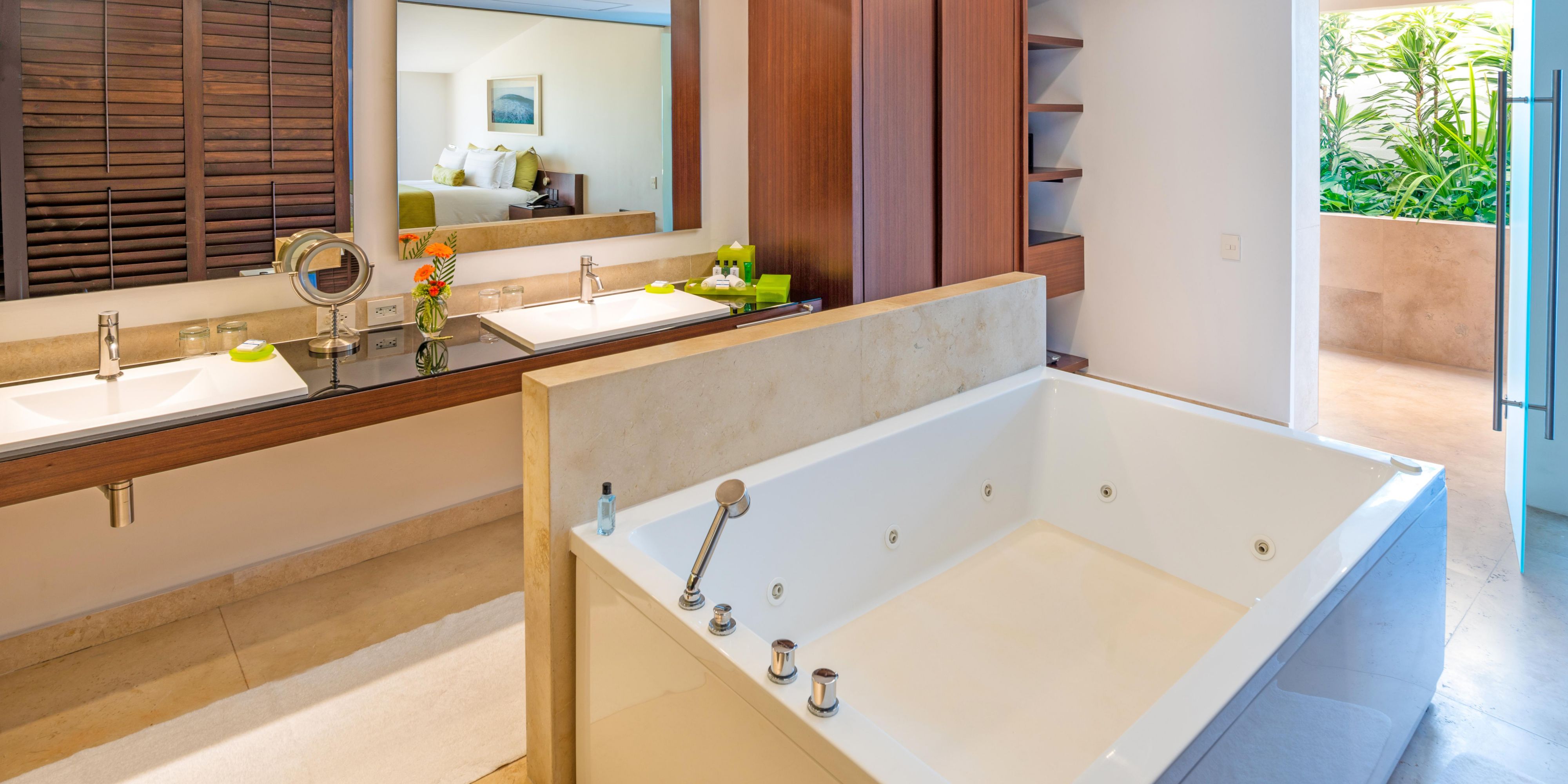 The Coral Presidential Suite has a spacious, relaxing bathroom.