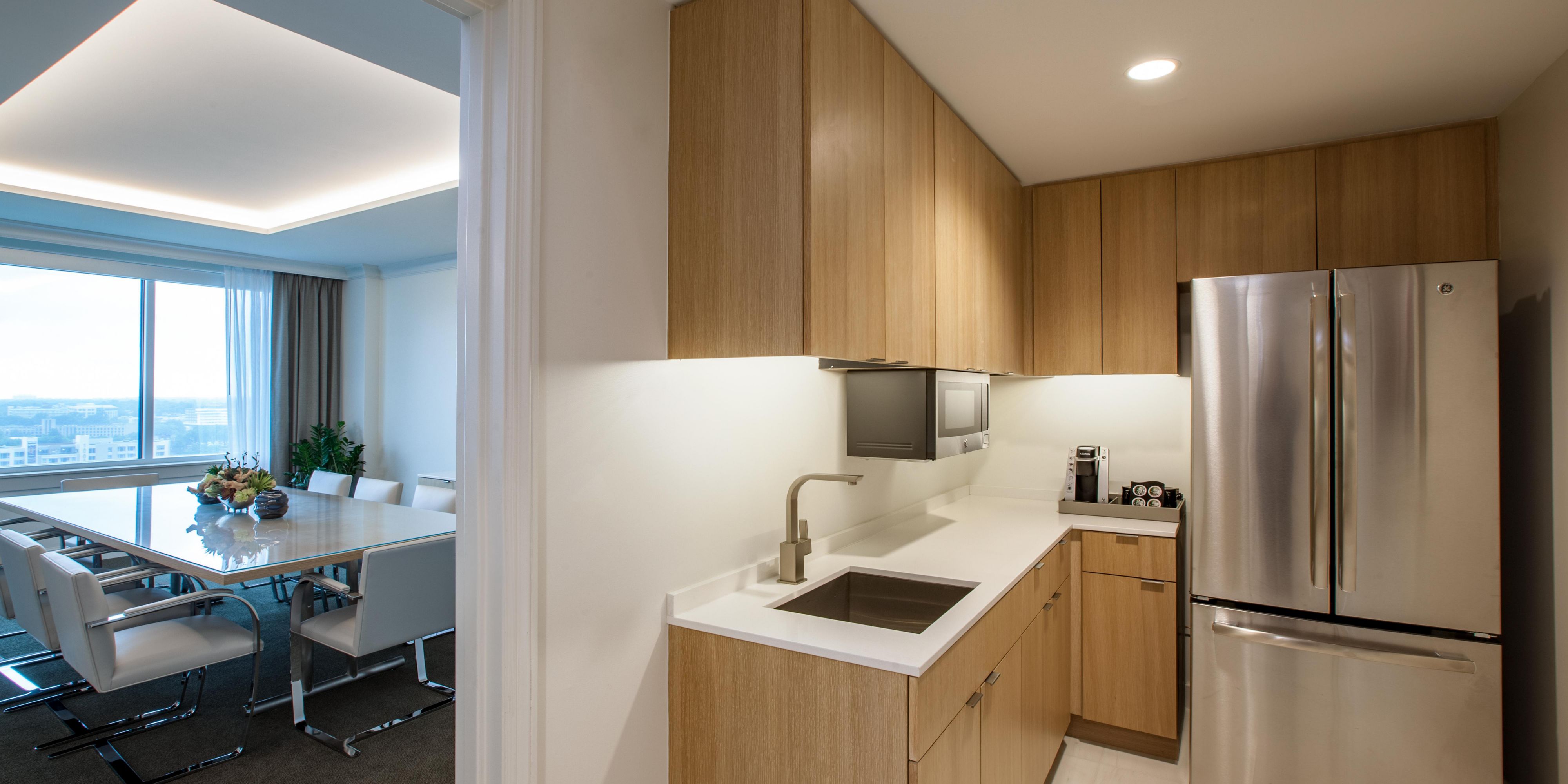 Ambassador Suite offers private kitchen with full-size appliances