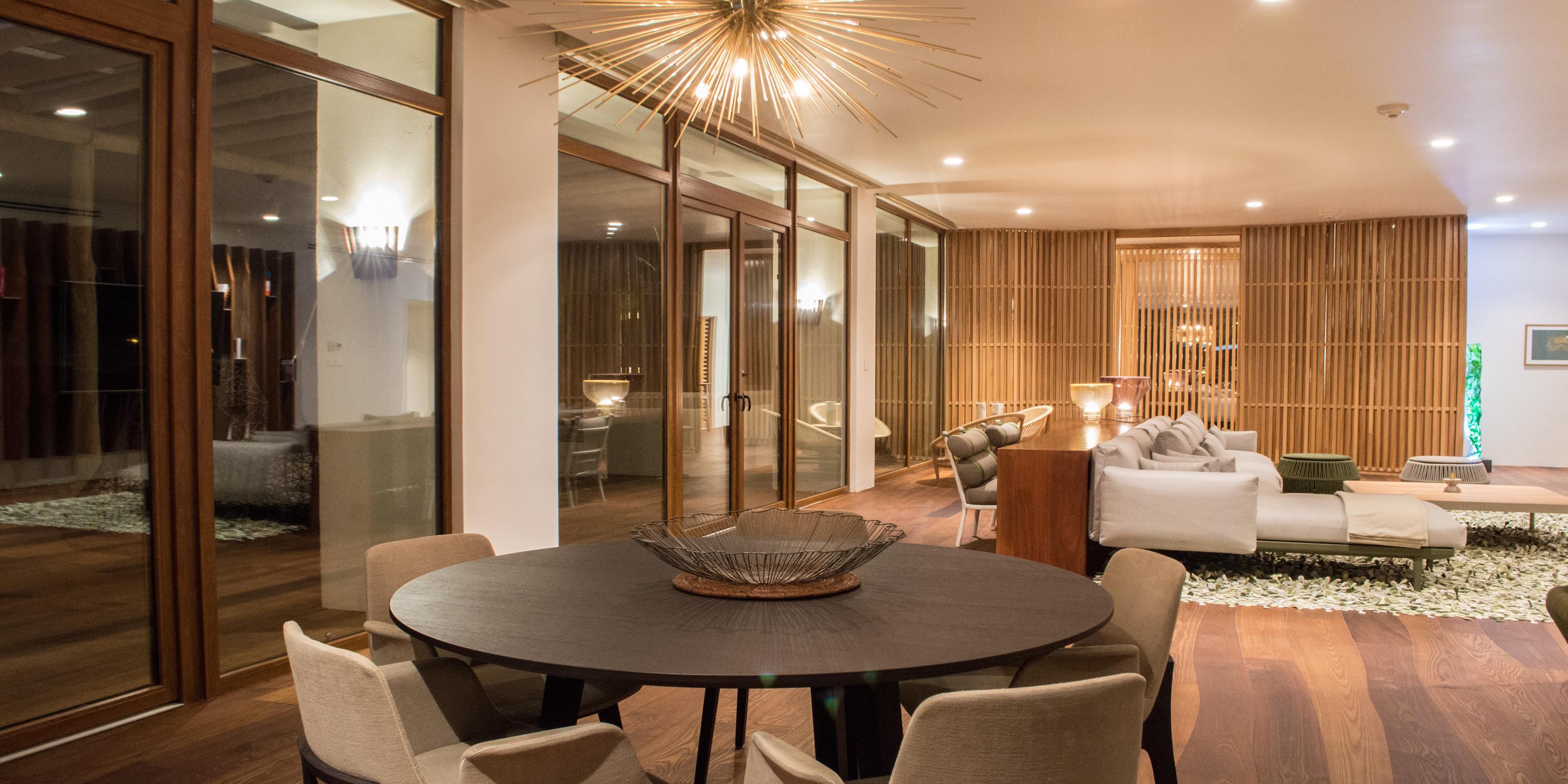 Spacious Presidential living area to recharge after a long day.