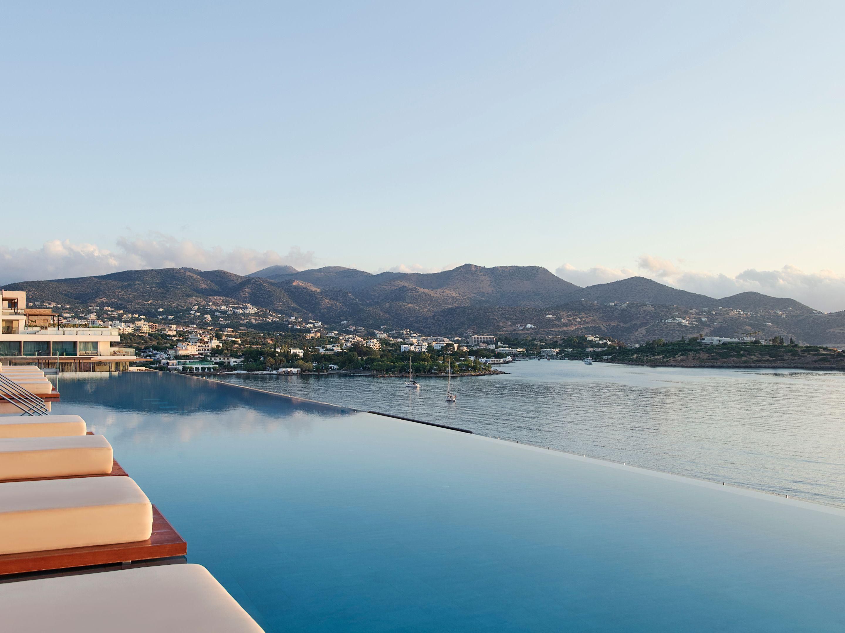 Infinity pool overlooking the Cretan coastline