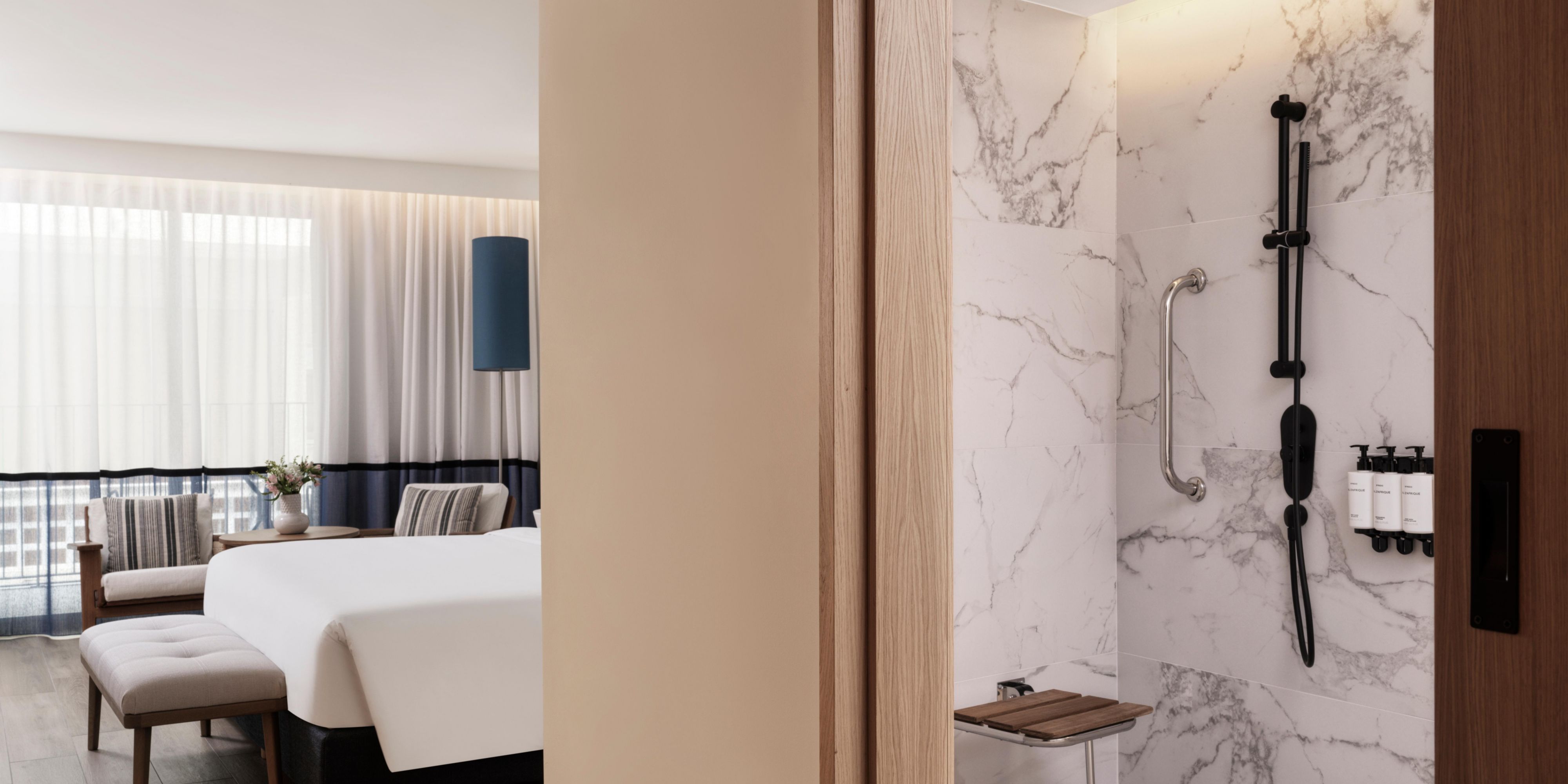Accessible Bedroom with open en suite bathroom