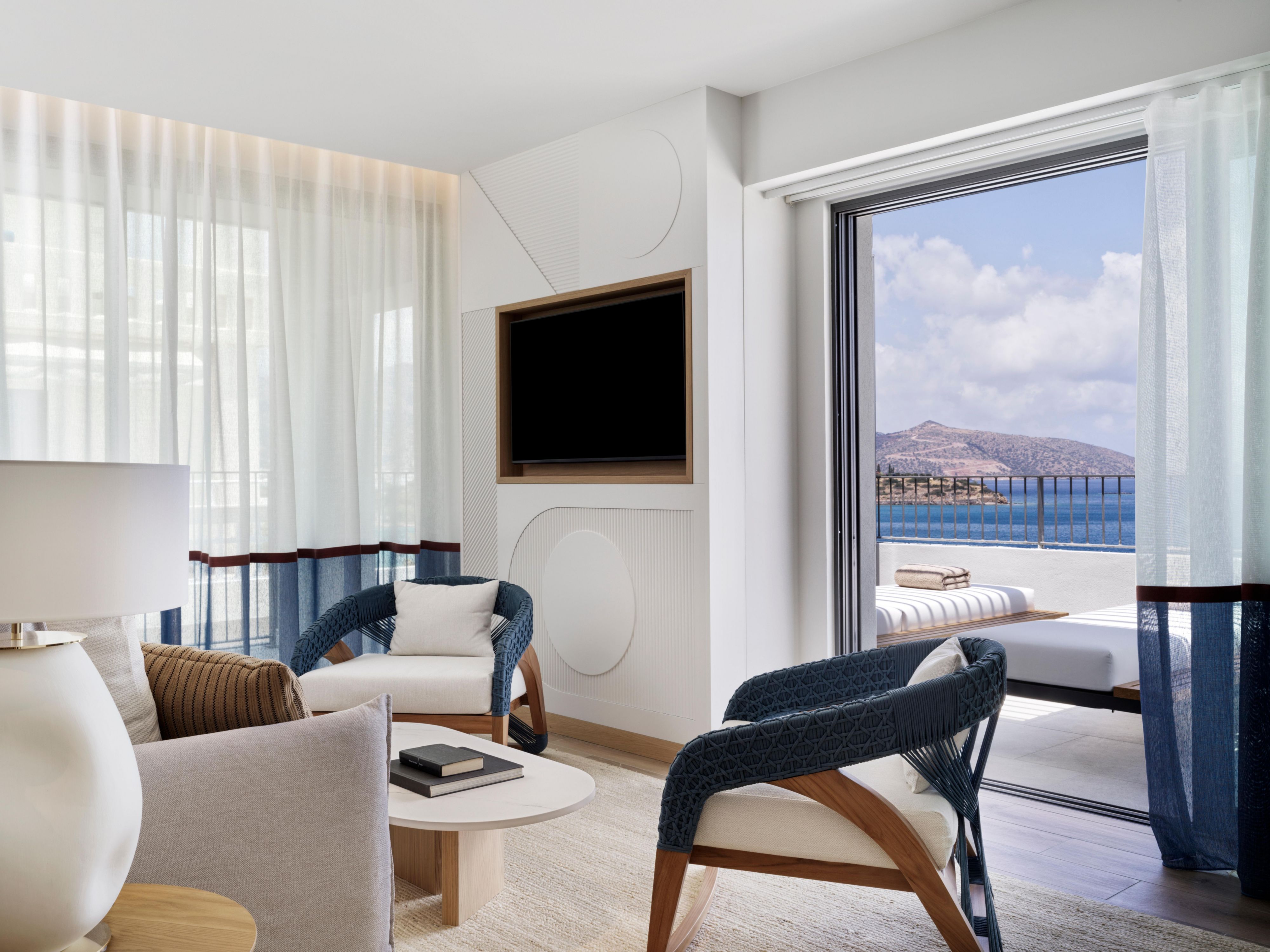 cosy living area with ocean views