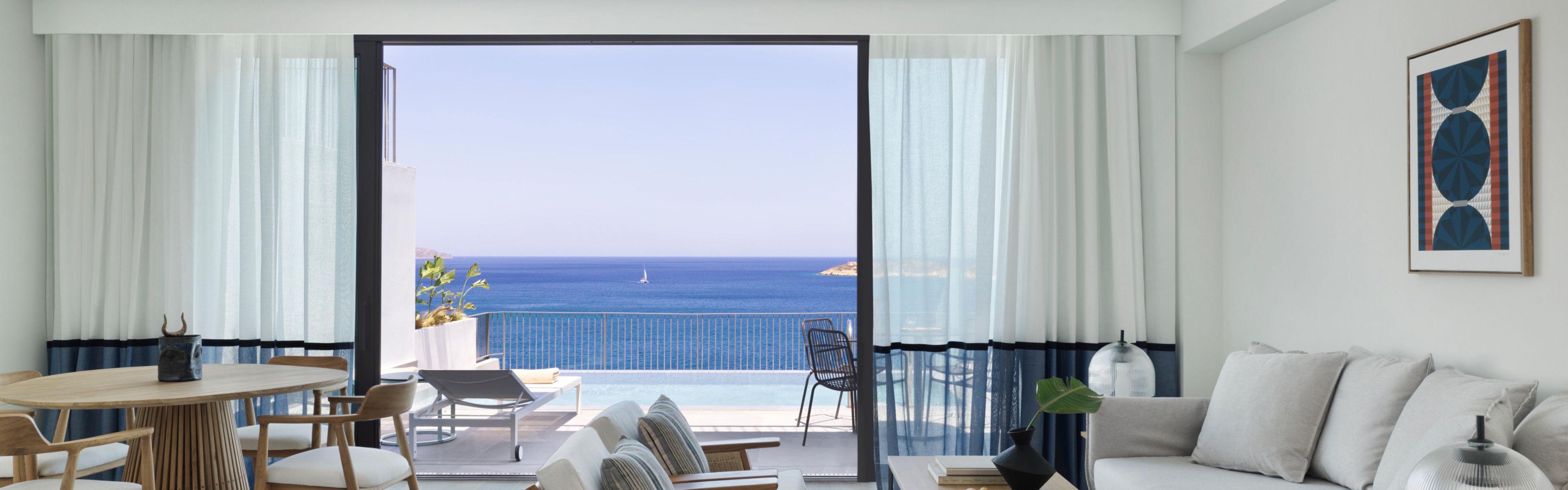 The Signature Suite with lounge, terrace and sea views
