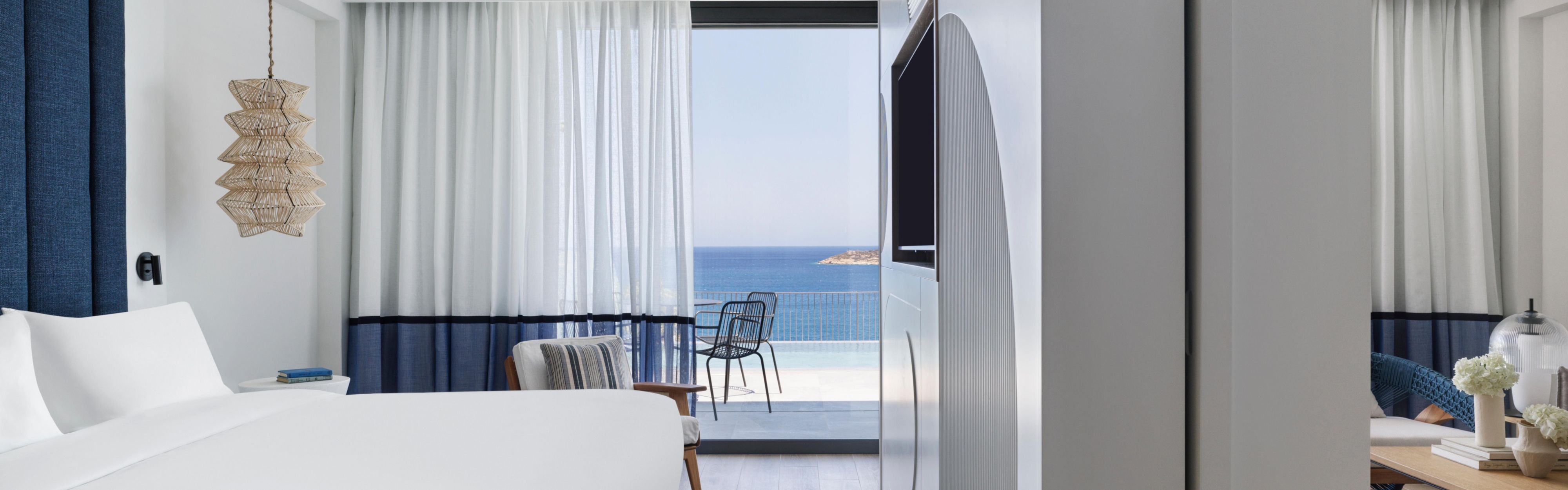 The Panorma Blue Suite with ocean views from the bedroom and seperate living area