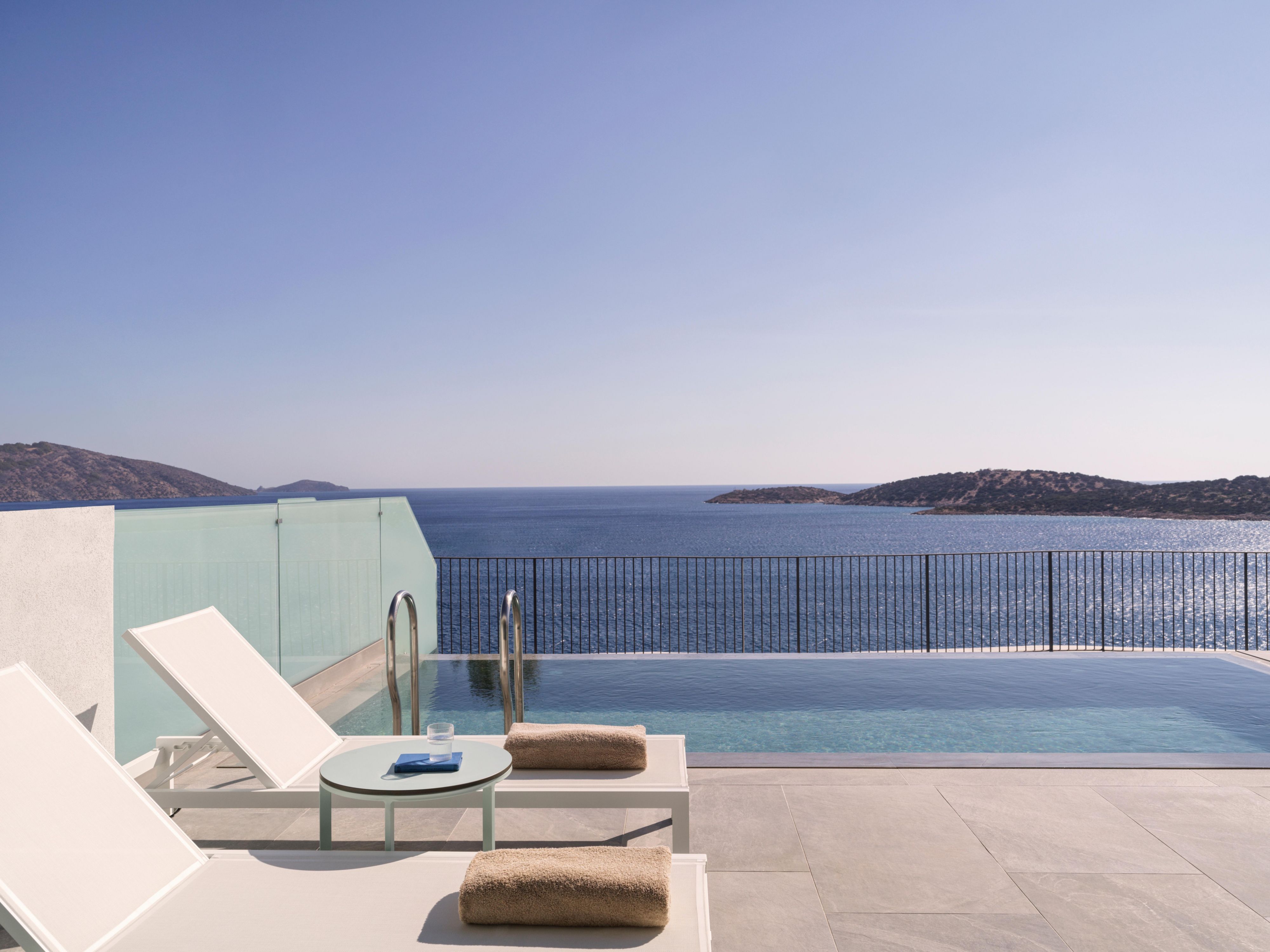 private pool overlooking the cretan sea