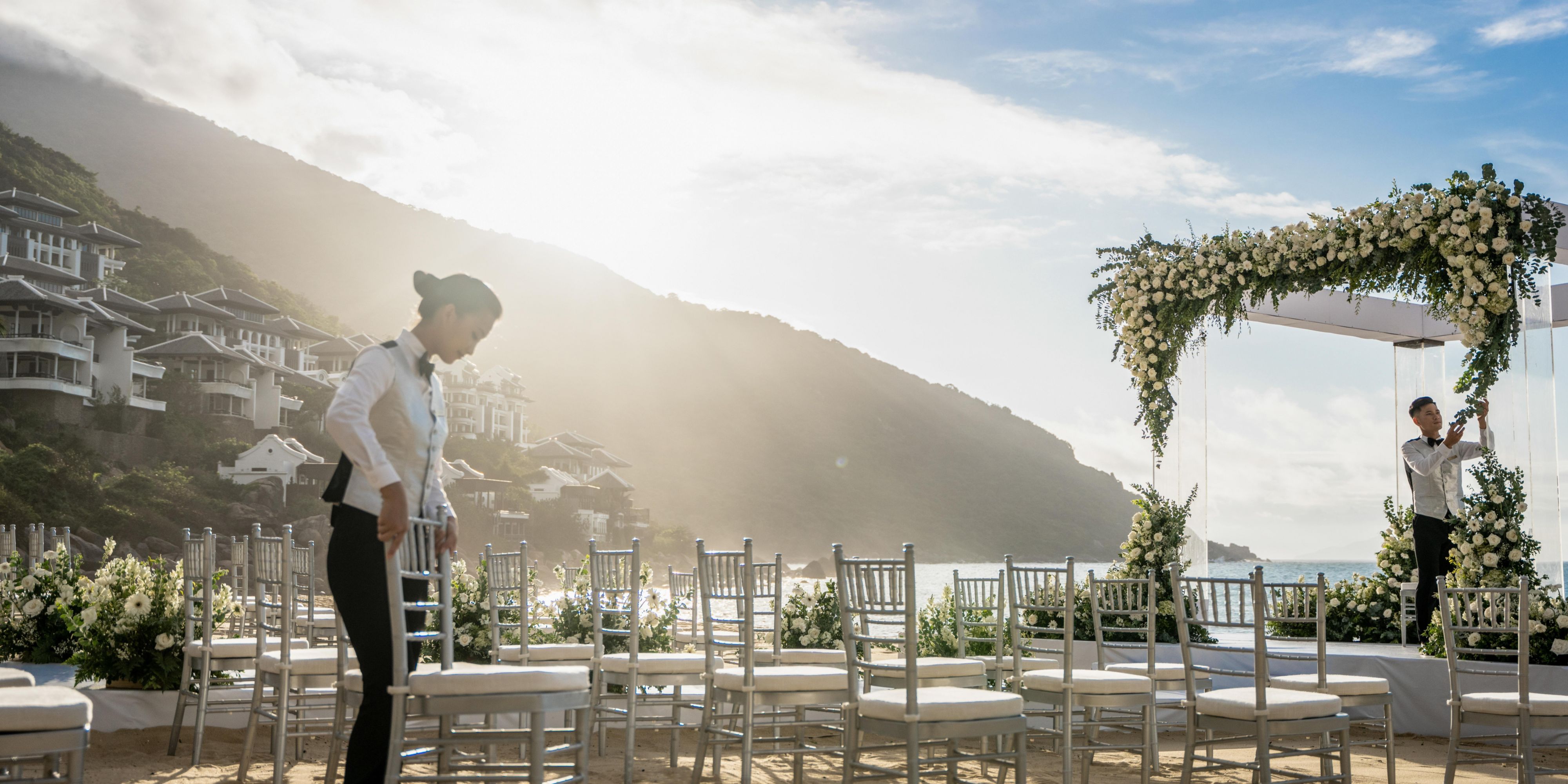 Celebrate your wedding in the magical tropical surroundings of our resort. Feel the warm sand beneath your feet as you exchange vows on the beach. Or pledge your love in a fresh air ceremony in the garden or in our sun-dappled Reception Hall. Let us help you make your day flawless and unforgettable.