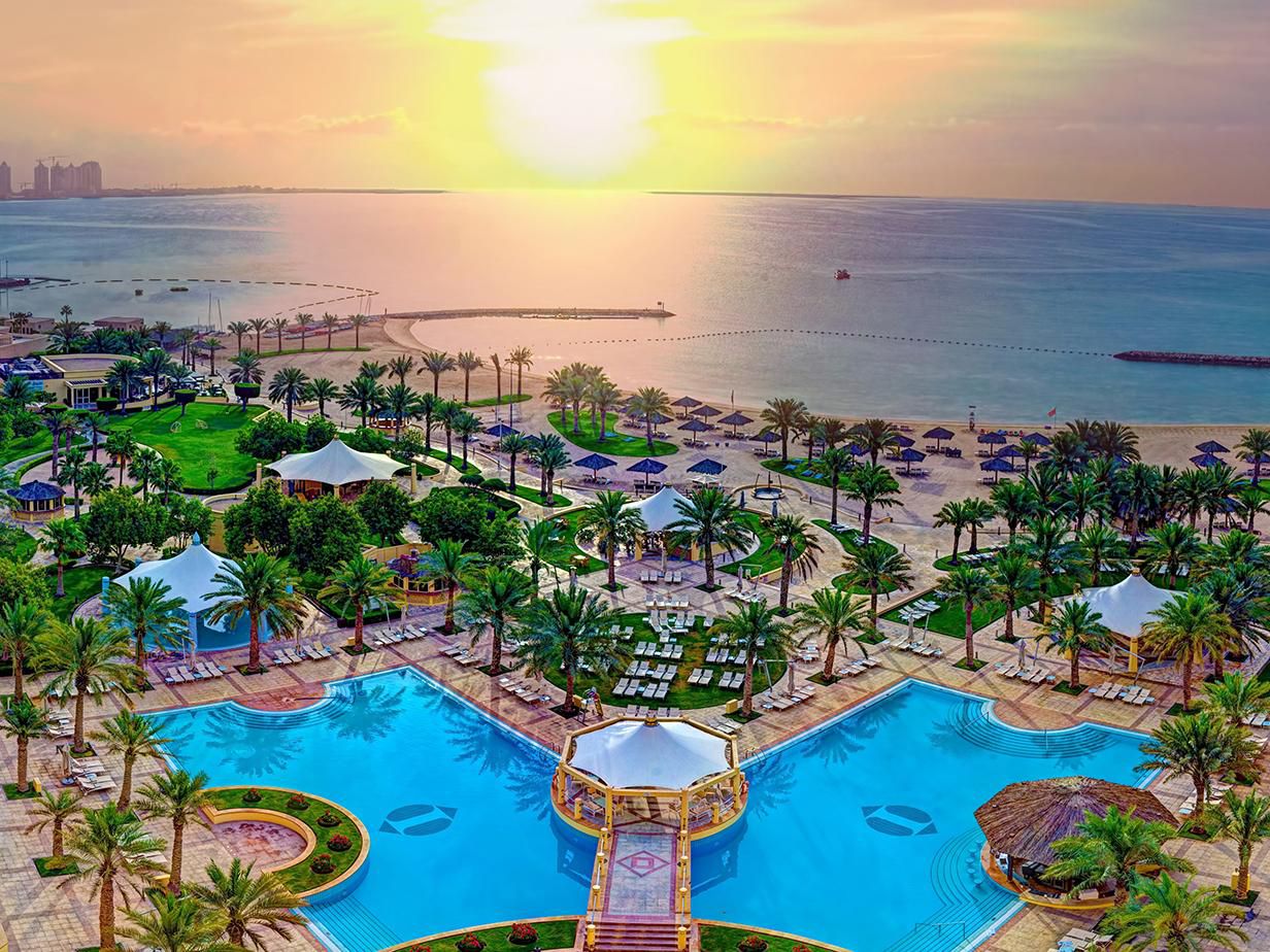 Vista aérea do Intercontinental Doha
