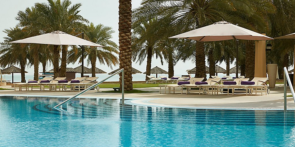 Pool view of the InterContinental Doha Beach  & Spa