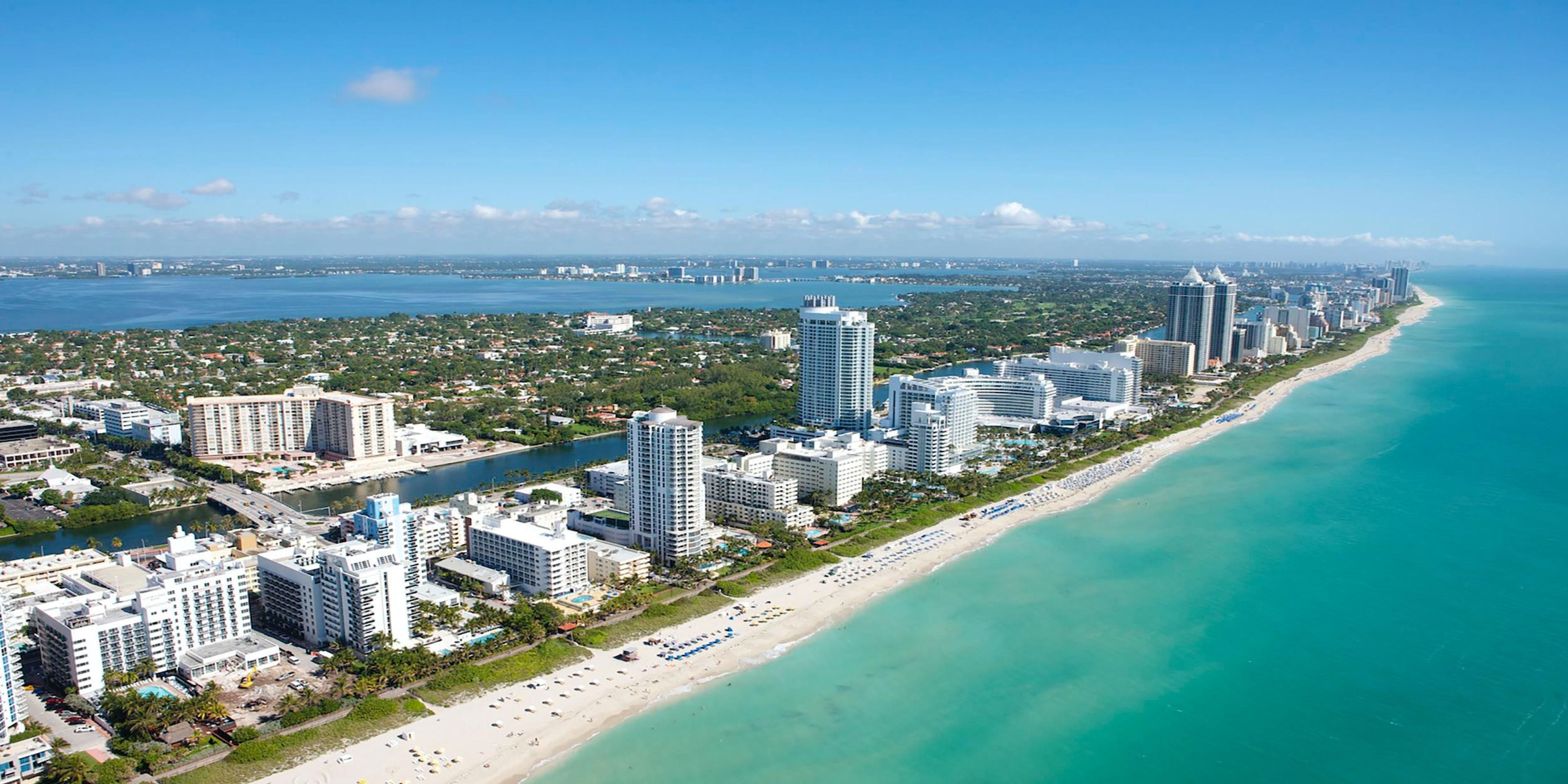 Aerial view of Miami Beach near InterContinental Doral Miami.