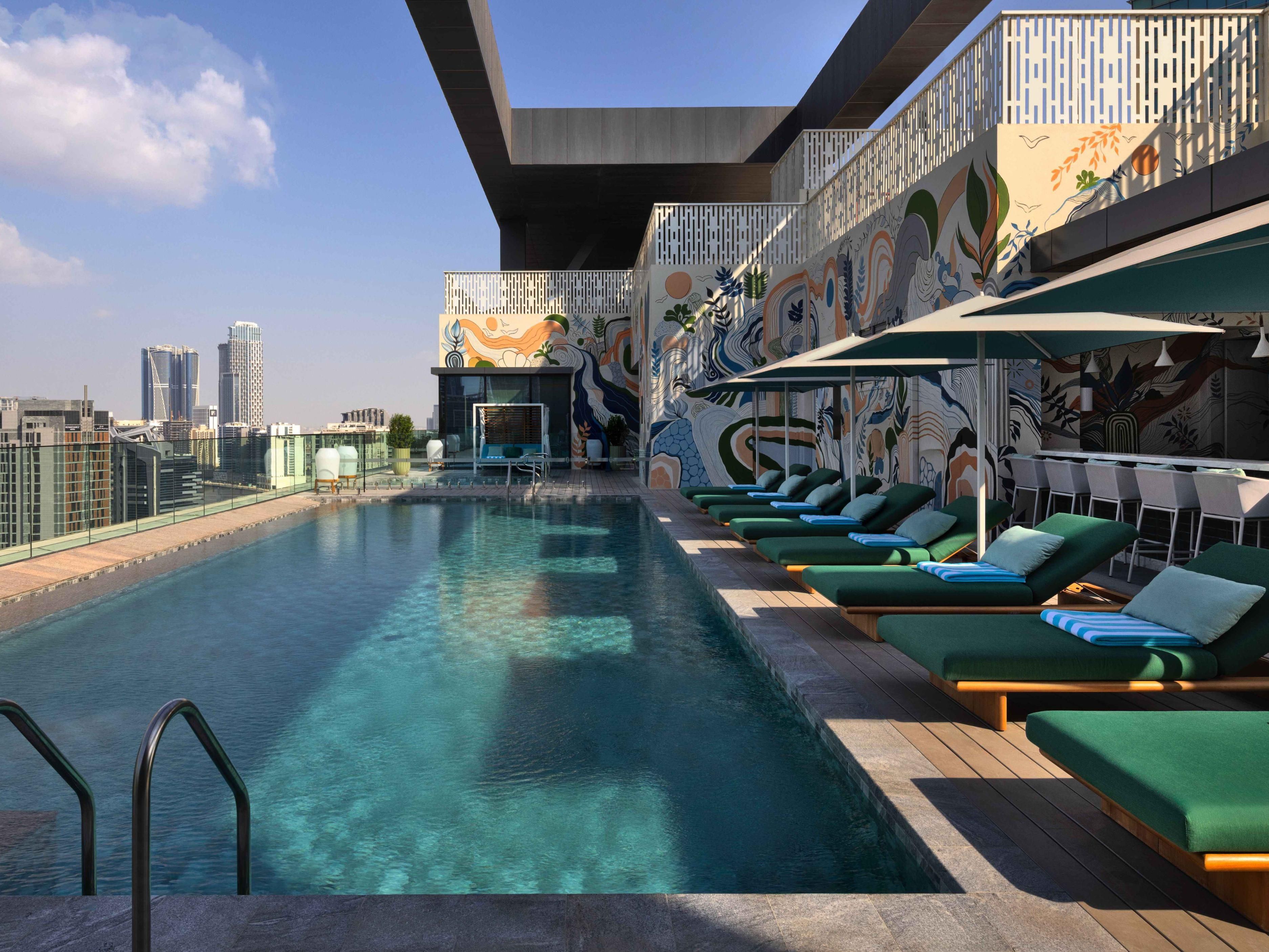 Take a dip in our stunning rooftop pool