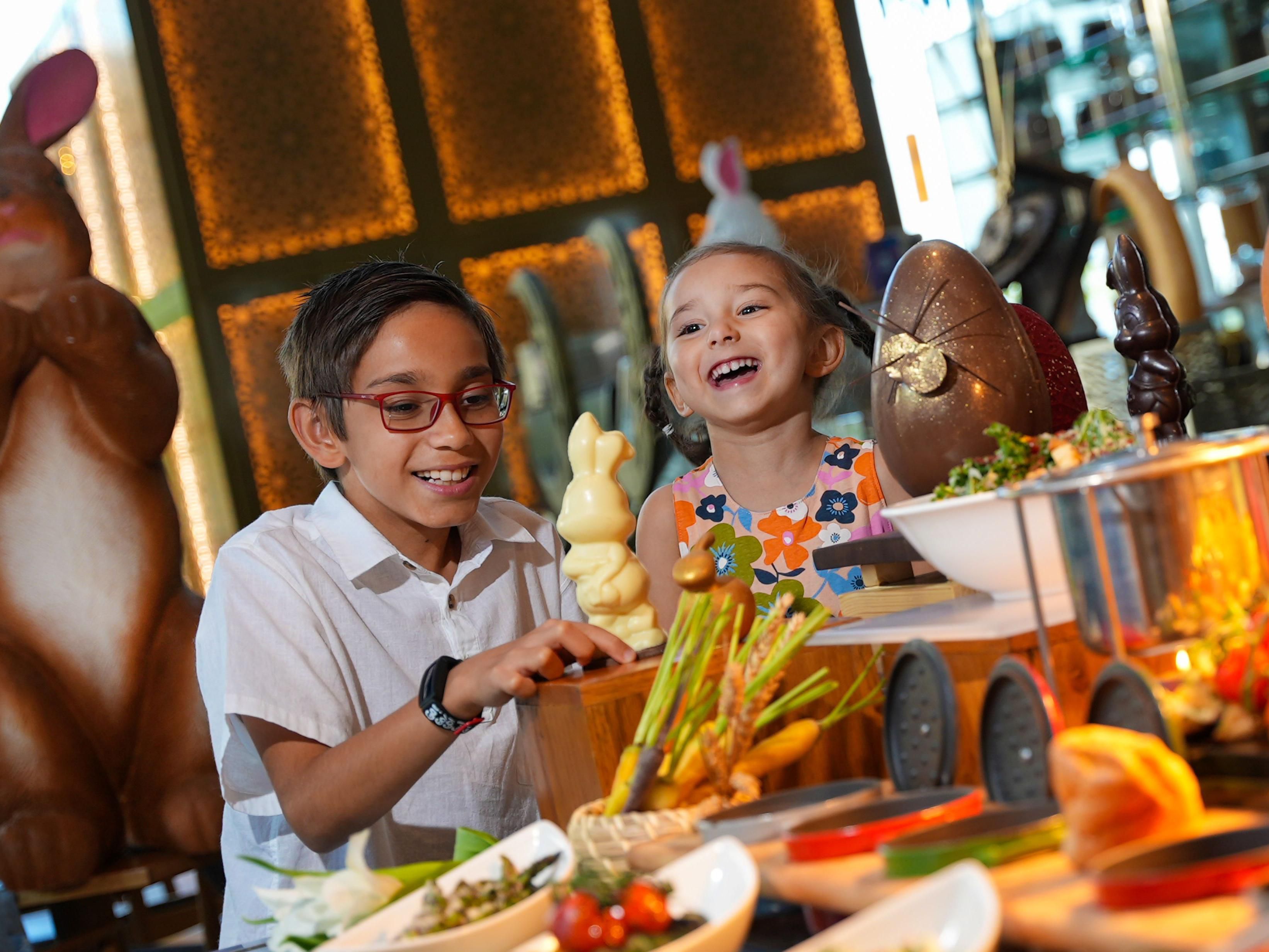 Kids enjoying brunch