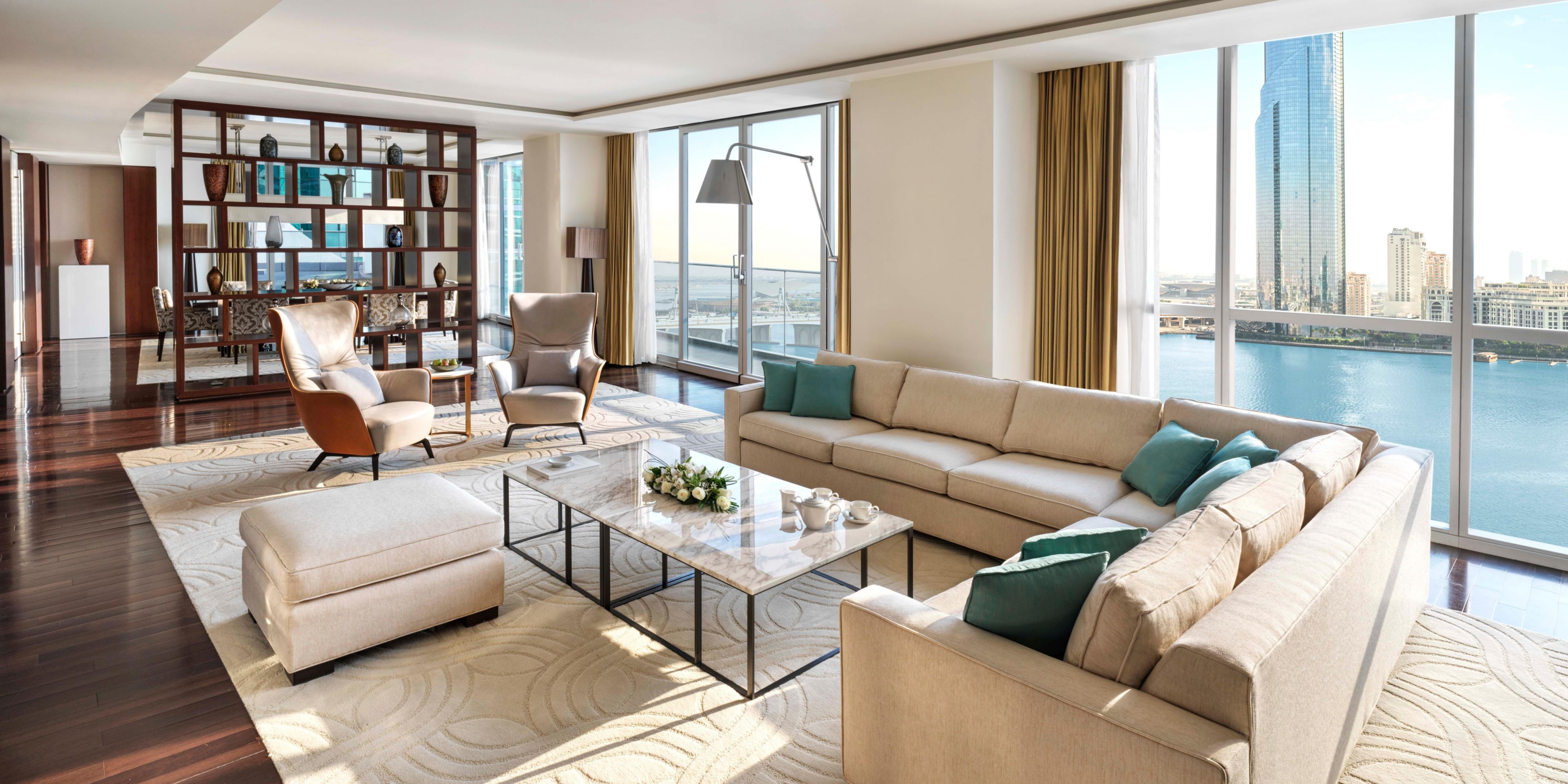 Presidential Suite; natural light and scenic views of the Creek 