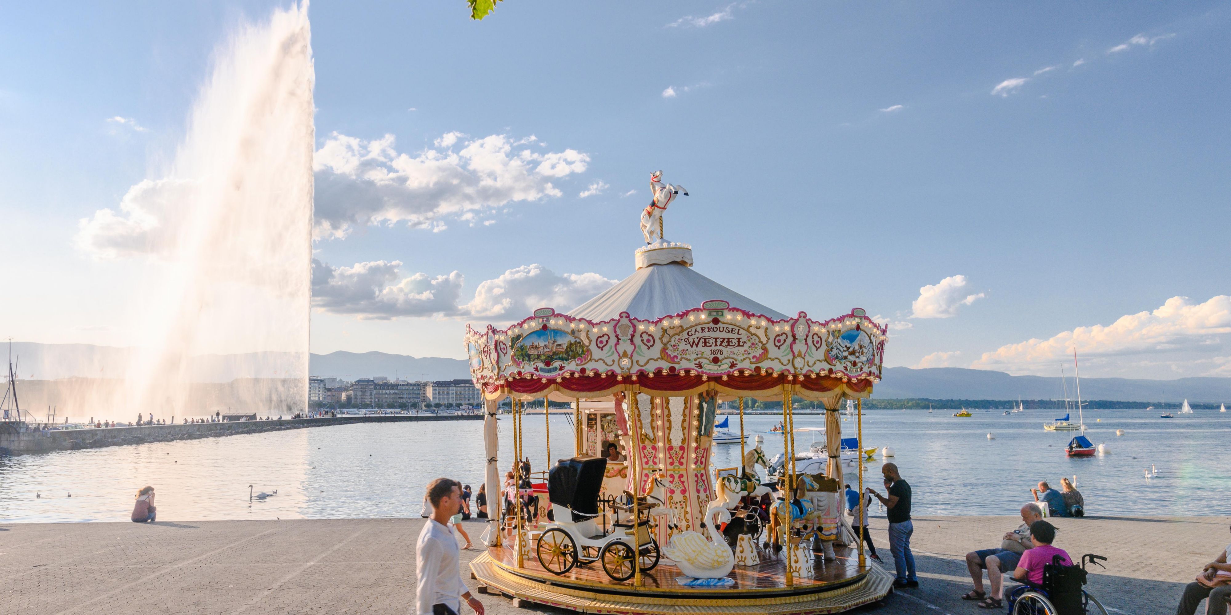 Promenade en bord de Jet d'eau