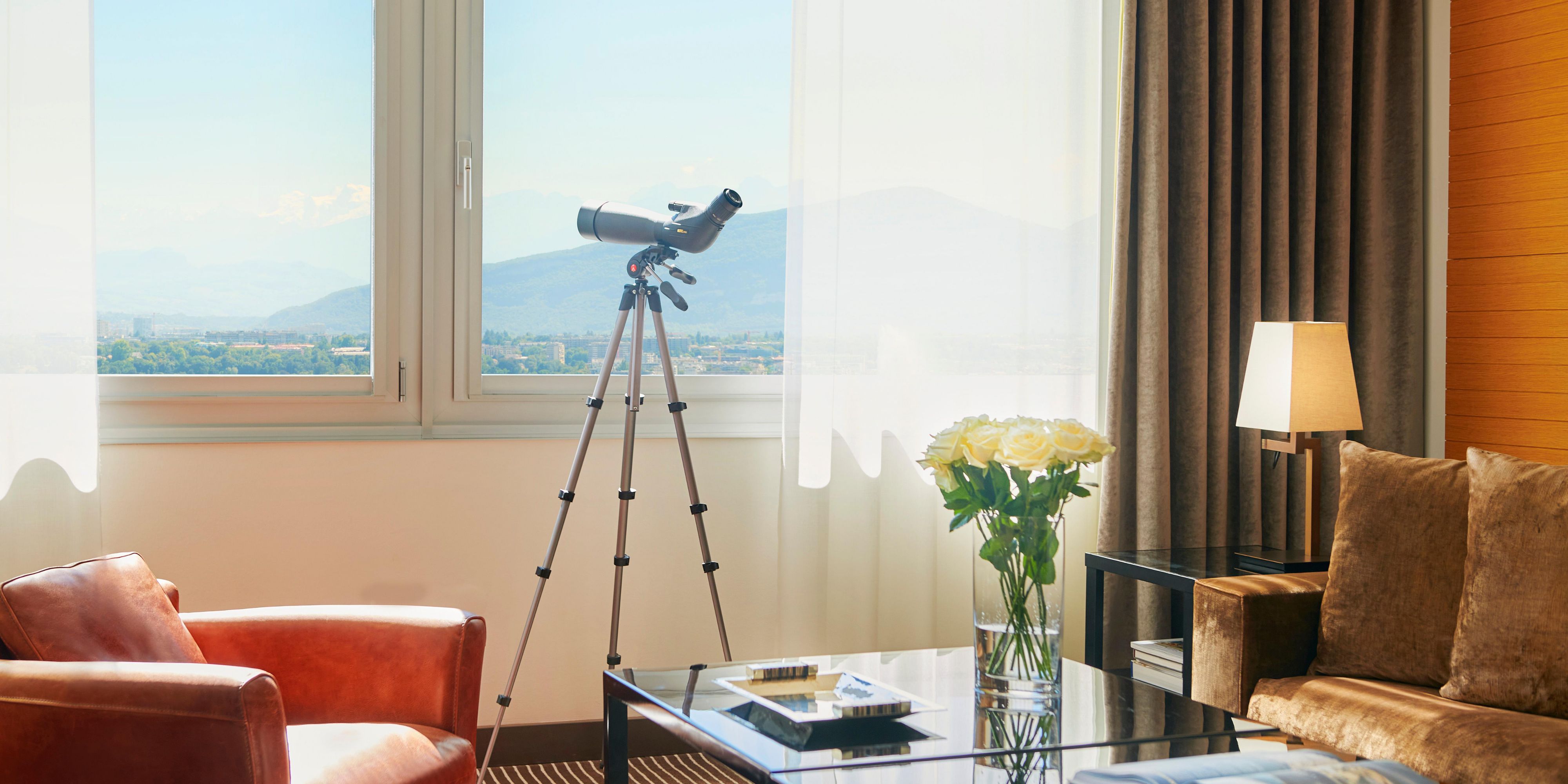 Panoramic Lake View Suite Living Area with a View