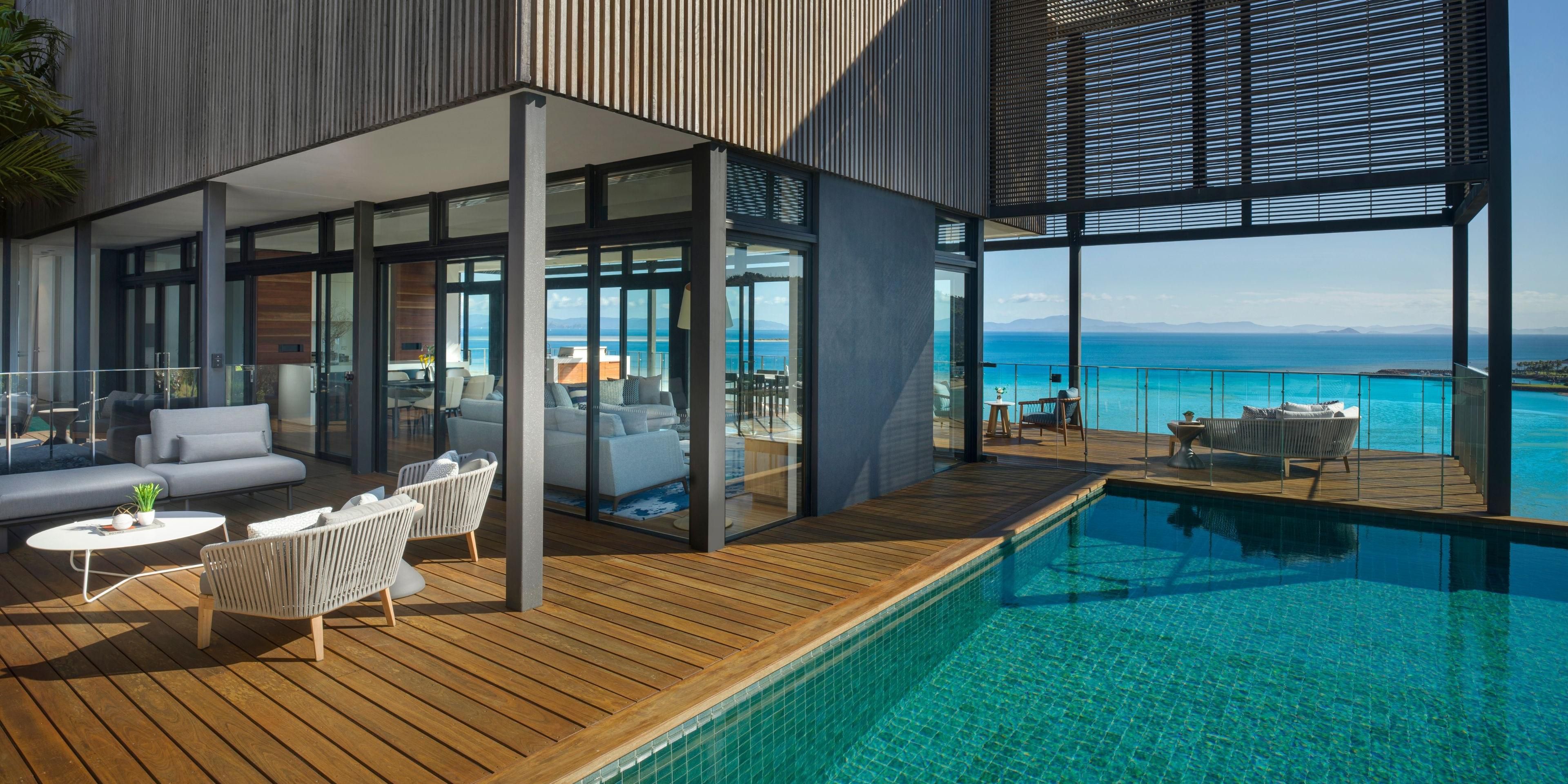 Nestled in the exclusive Hayman Island hillside is an exquisite collection of four private residences that redefine secluded opulence. Designed by multi-award-winning Australian Architect Kerry Hill, all Residences offer panoramic views across The Whitsundays. Perfect as a luxury family stay or groups of couples or friends holidaying together.