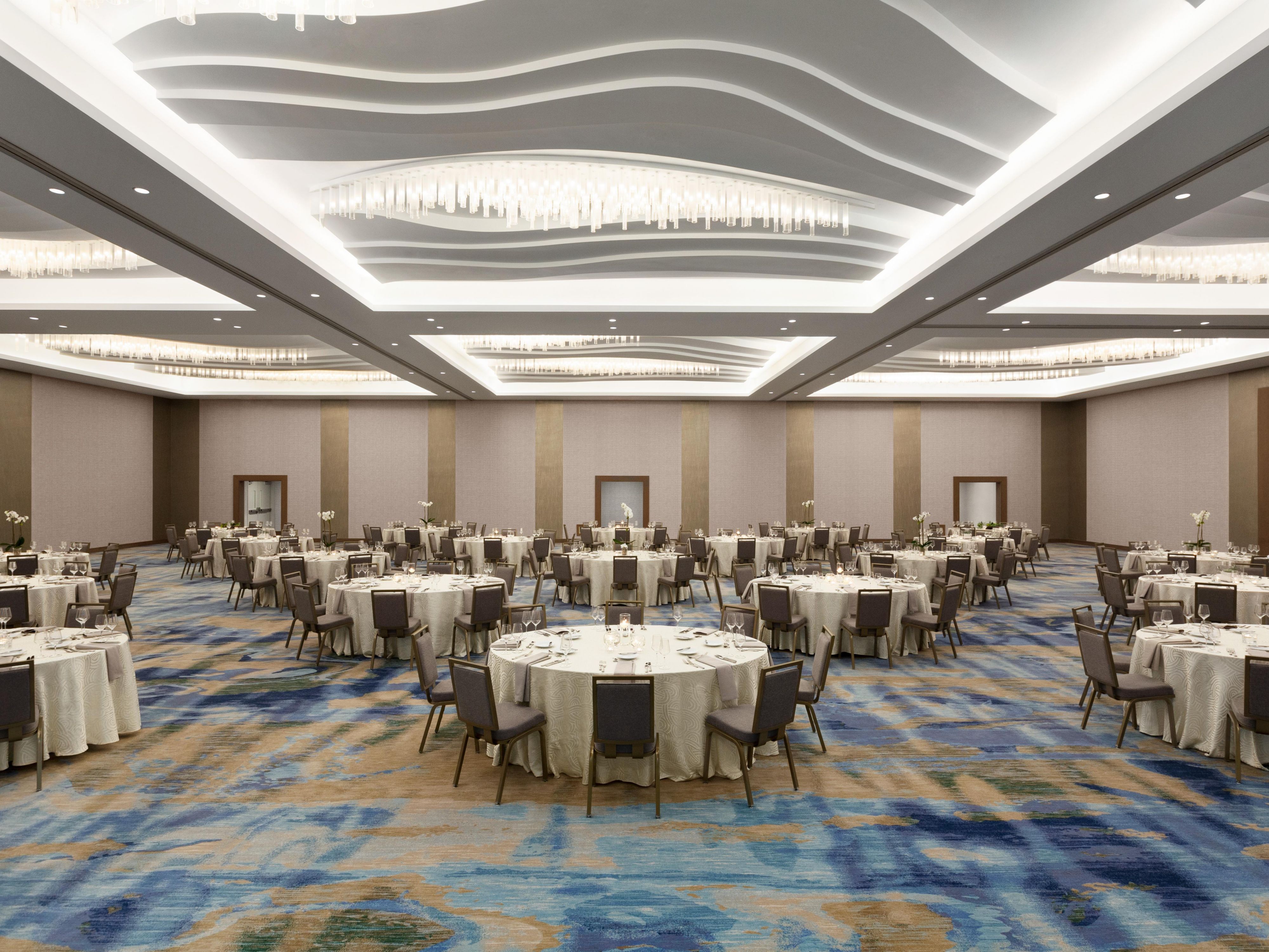 Our elegant grand ballroom in Houston is ideal for large groups.