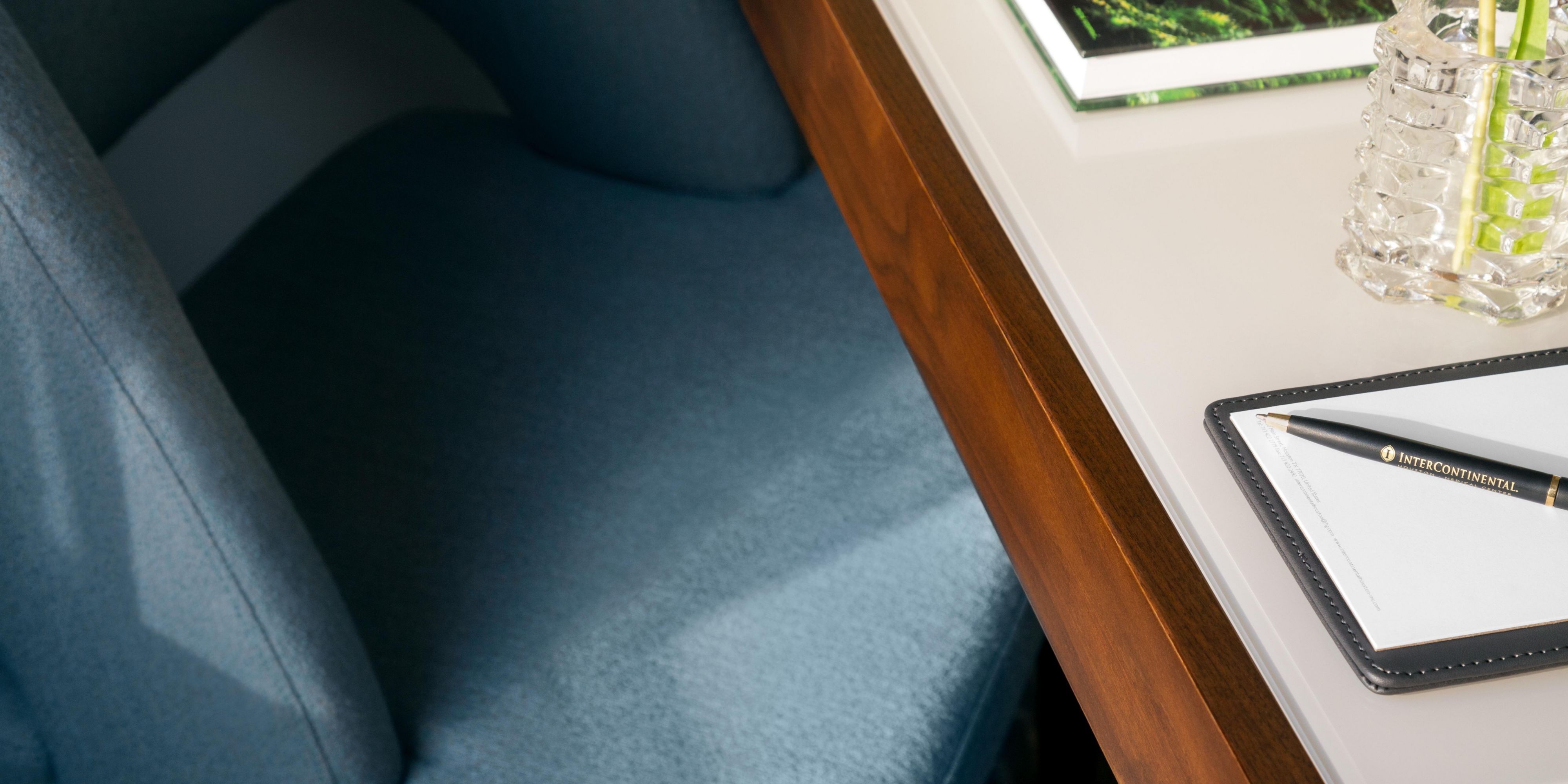 Our rooms include work desks with ample outlets.