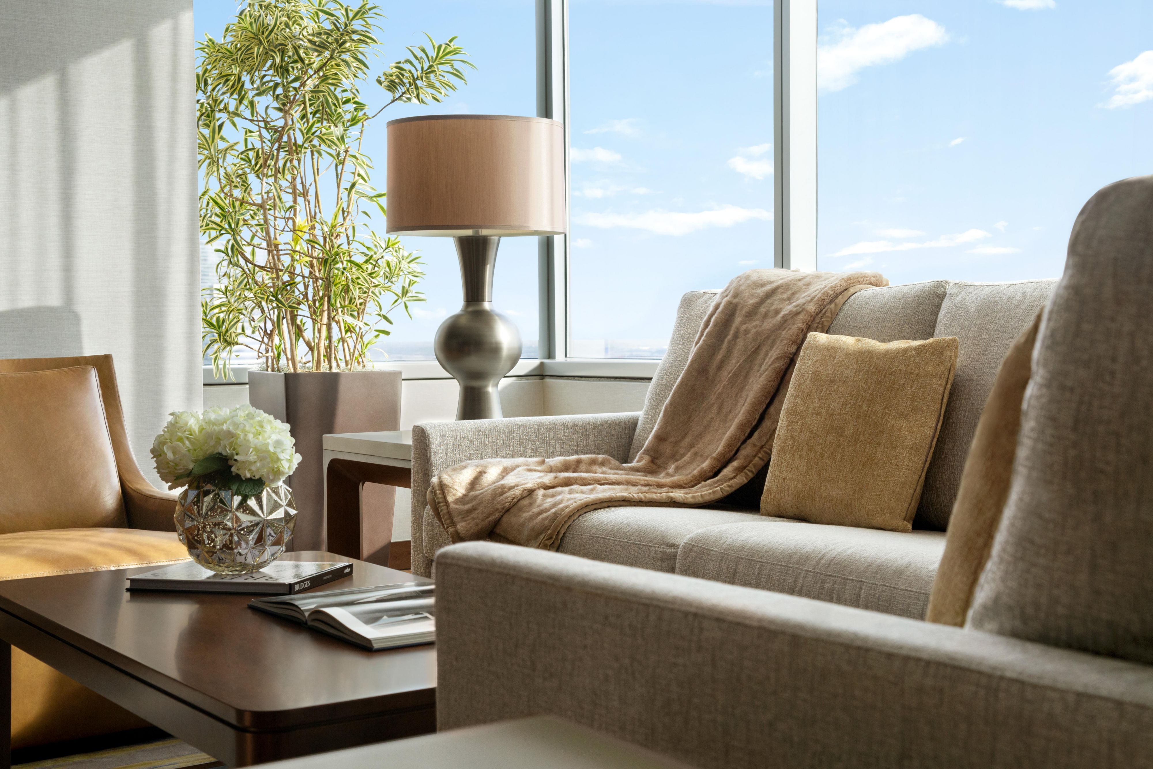 IC Houston presidential suite living room area featuring living room