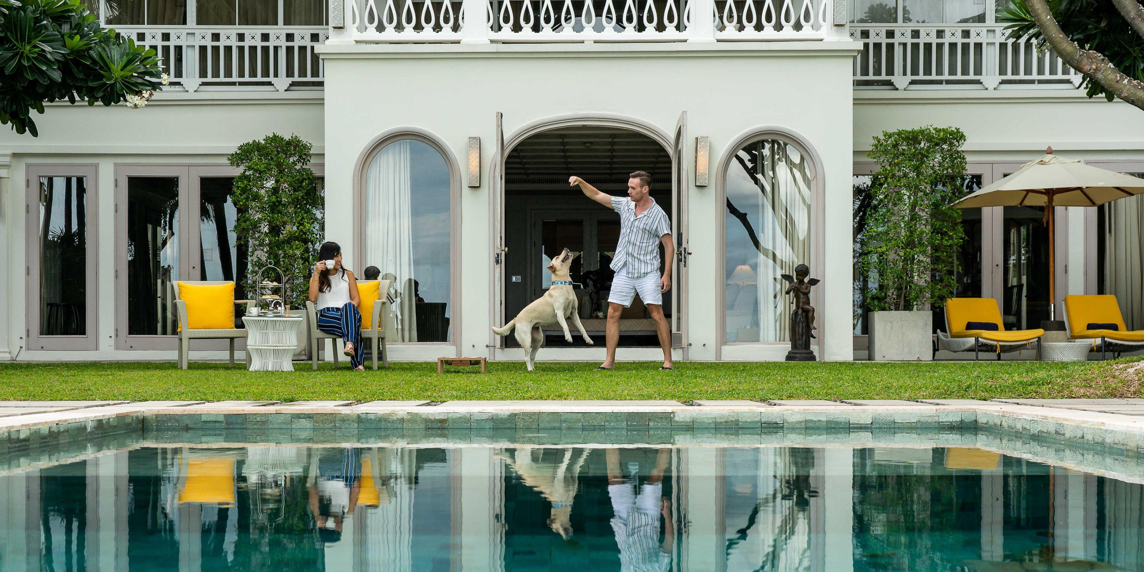 No more making arrangements before a holiday and worrying about your dog while away. Now they can be at your side while you enjoy our most exclusive and luxurious accommodation, featuring lush surrounding grounds, private pool and private beach access.