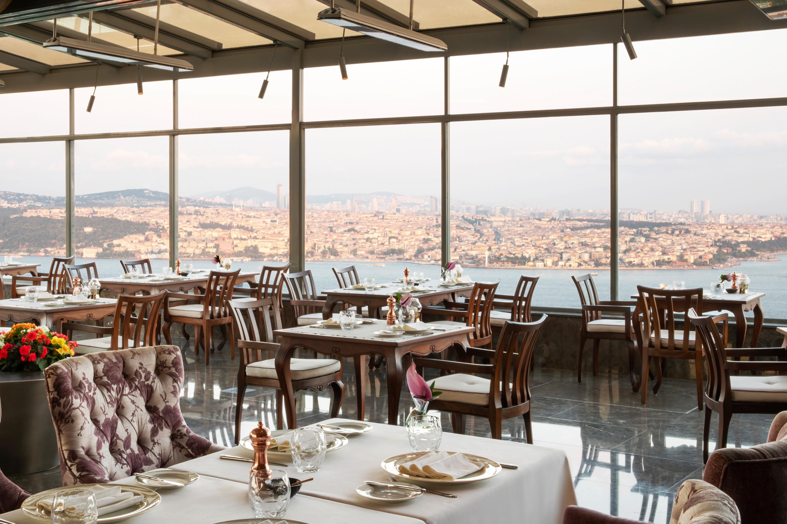 Safran Restaurant Terrace Bosphorus view