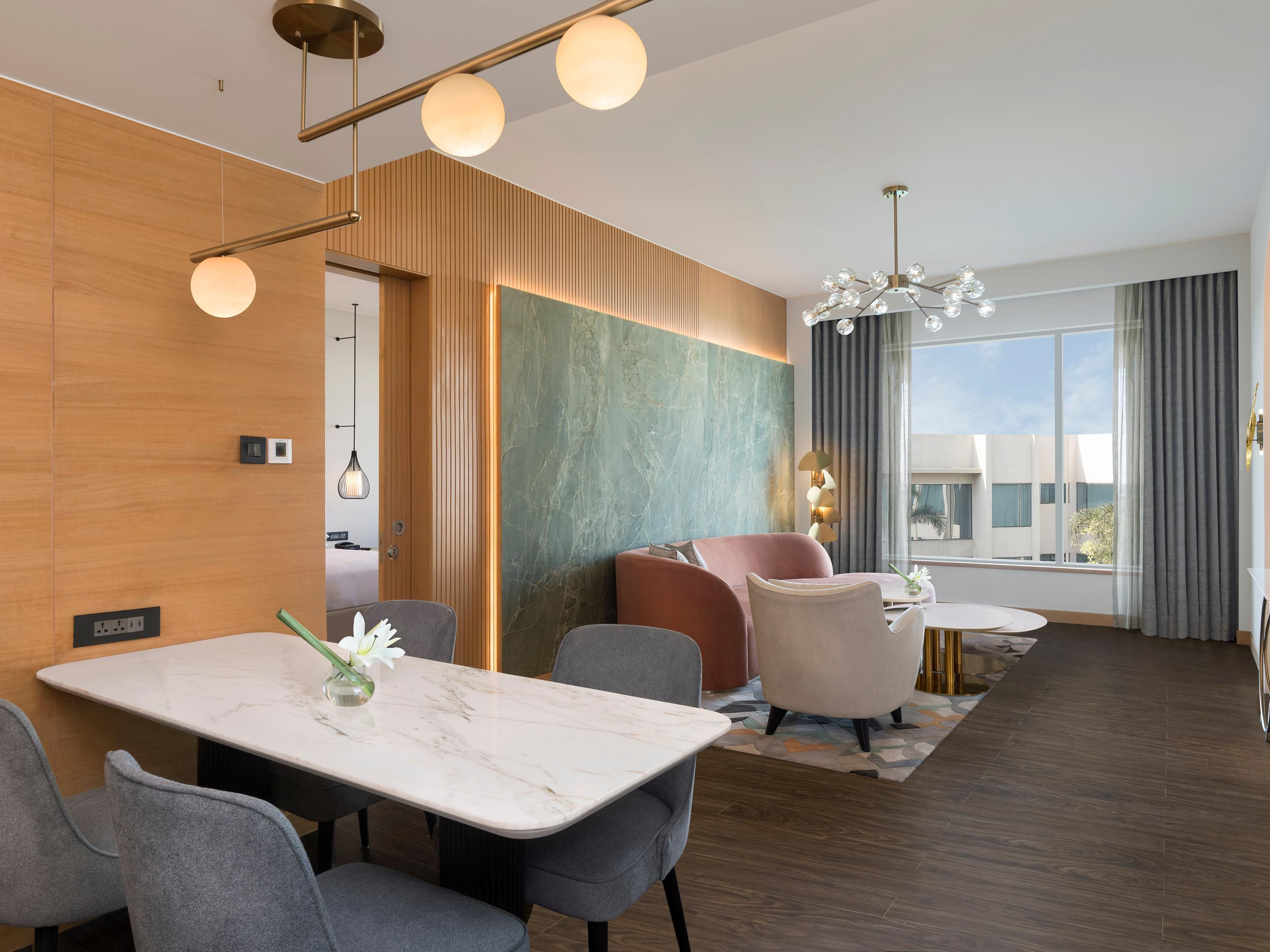 Private living area for work and leisure in One Bedroom Suite