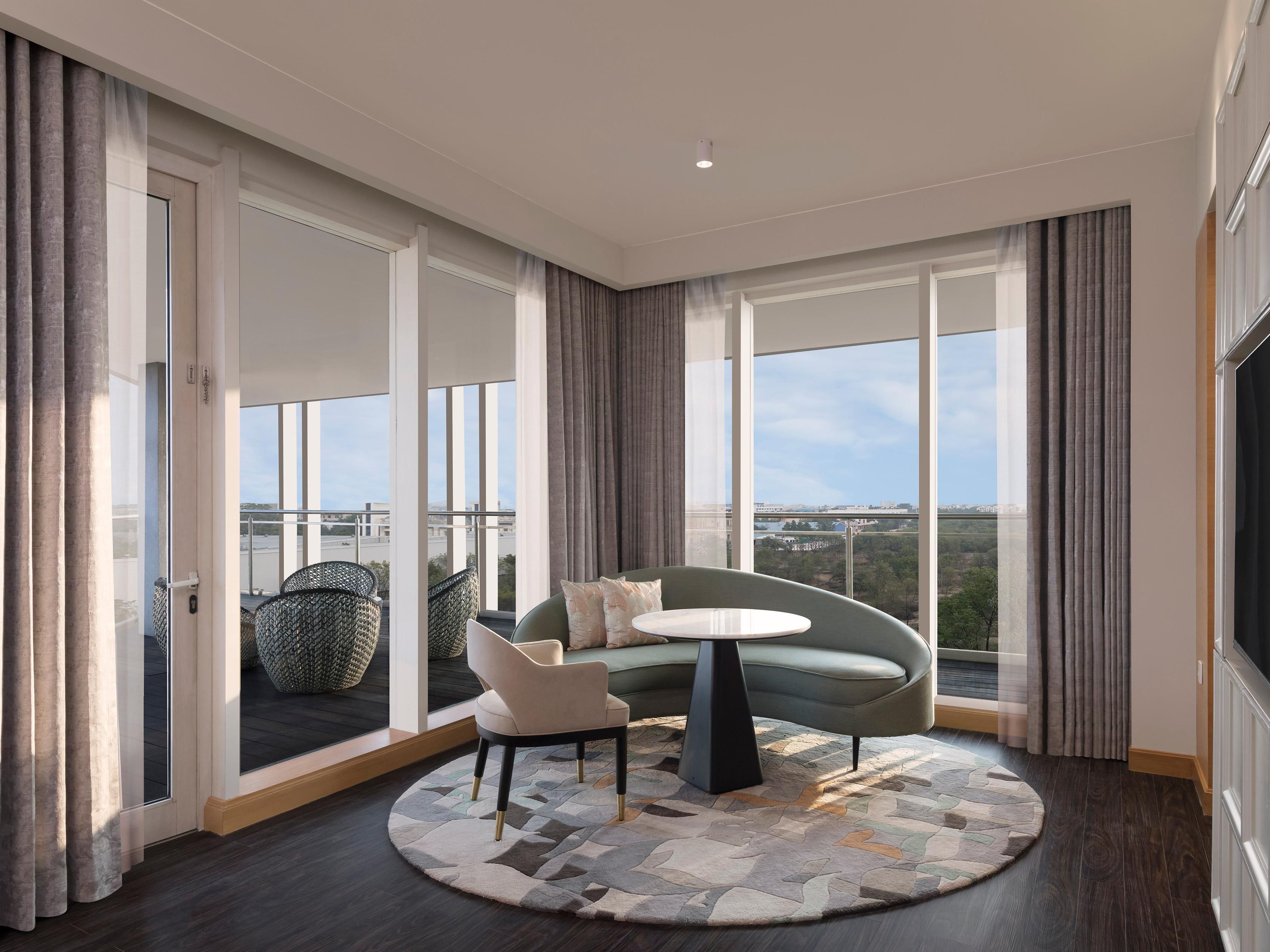 Soak in the expansive city views from the Royal Suite