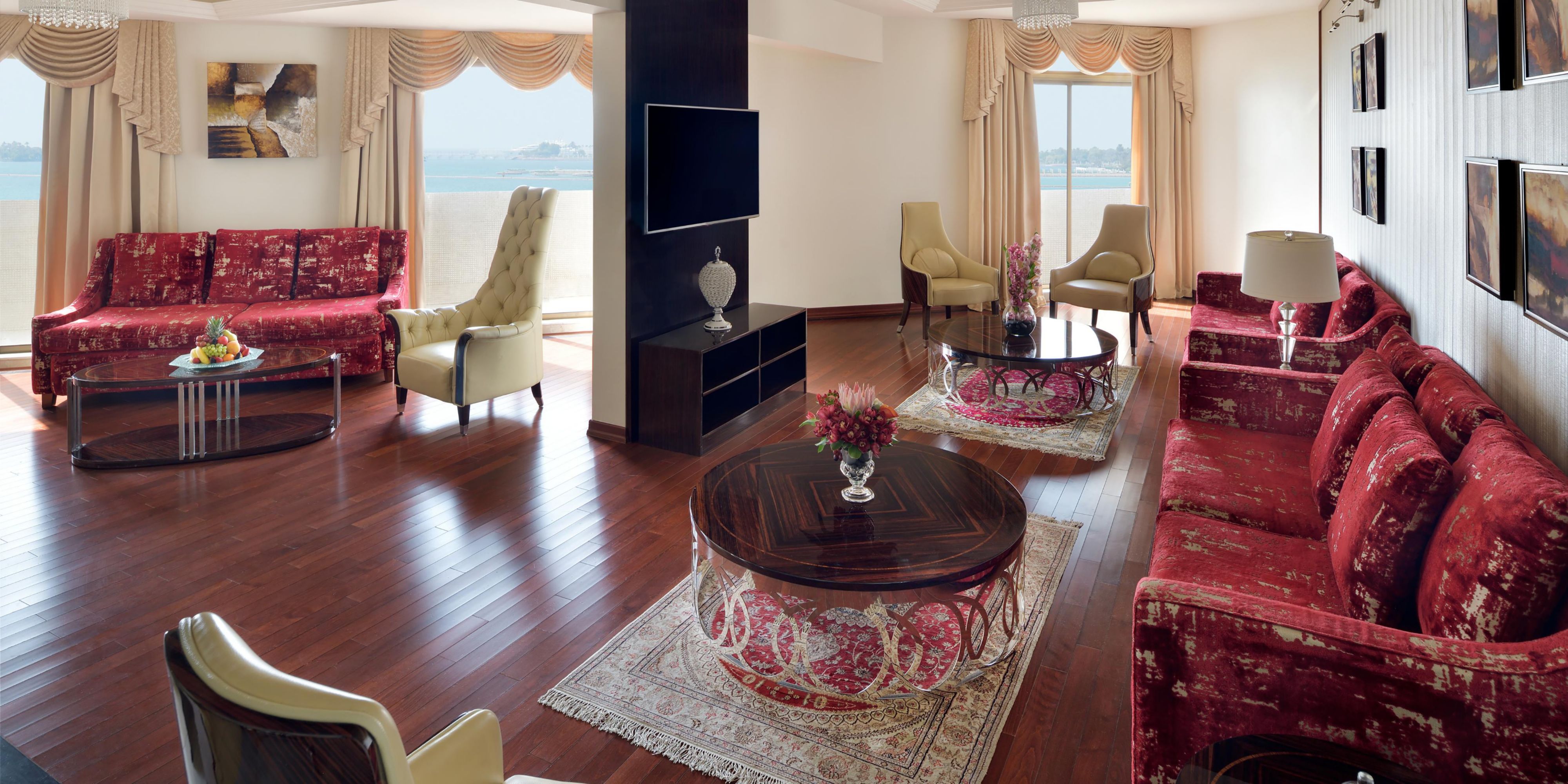 A large space of living room at the Royal Suite