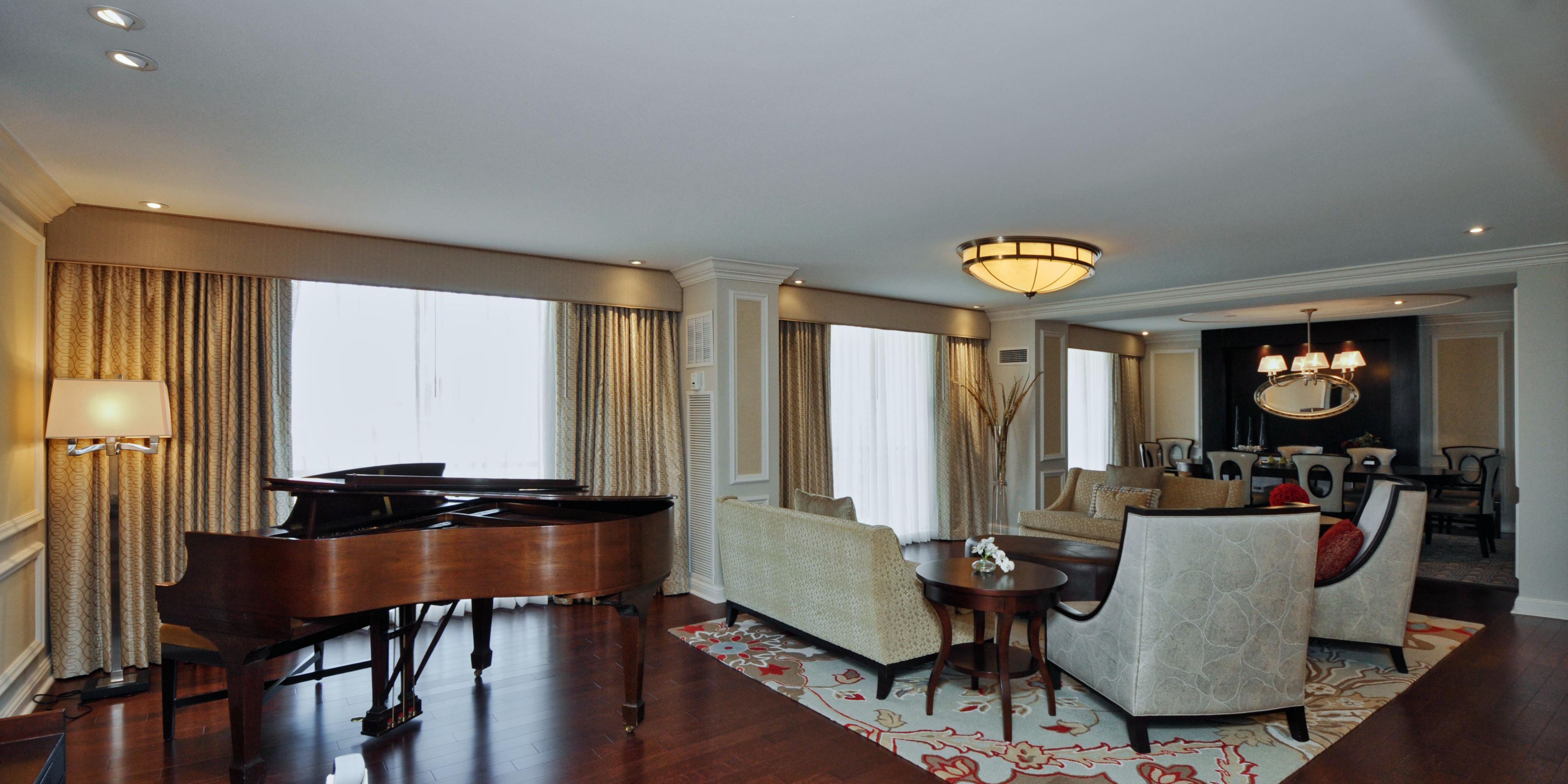 Tickle the ivories on the Presidential Suite's baby grand piano